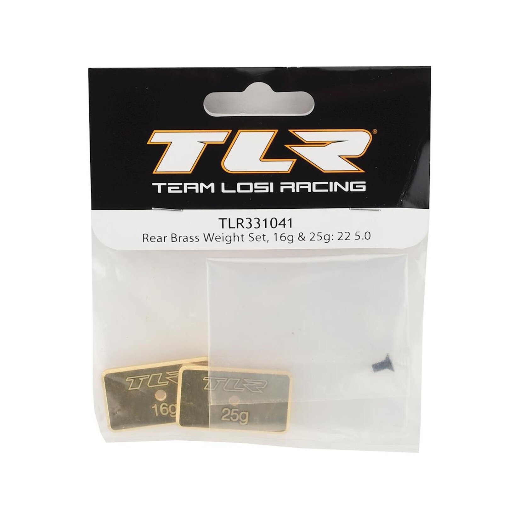 TLR Team Losi Racing 22 5.0 Rear Brass Weight Set (Brass) (16g & 25g) #TLR331041