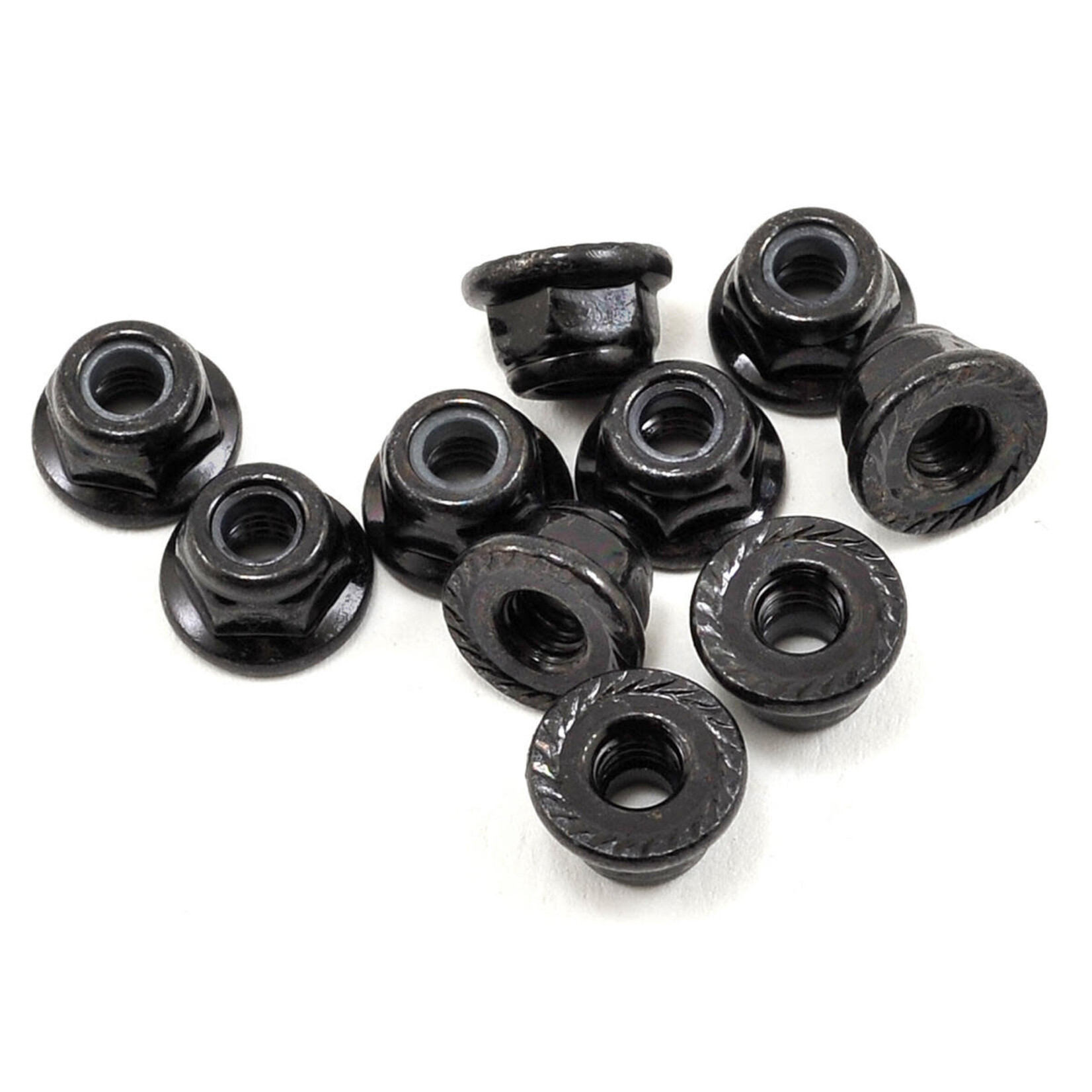Axial #AXIC3150 Axial 4mm Serrated Nylon Lock Nut (Black) (10)