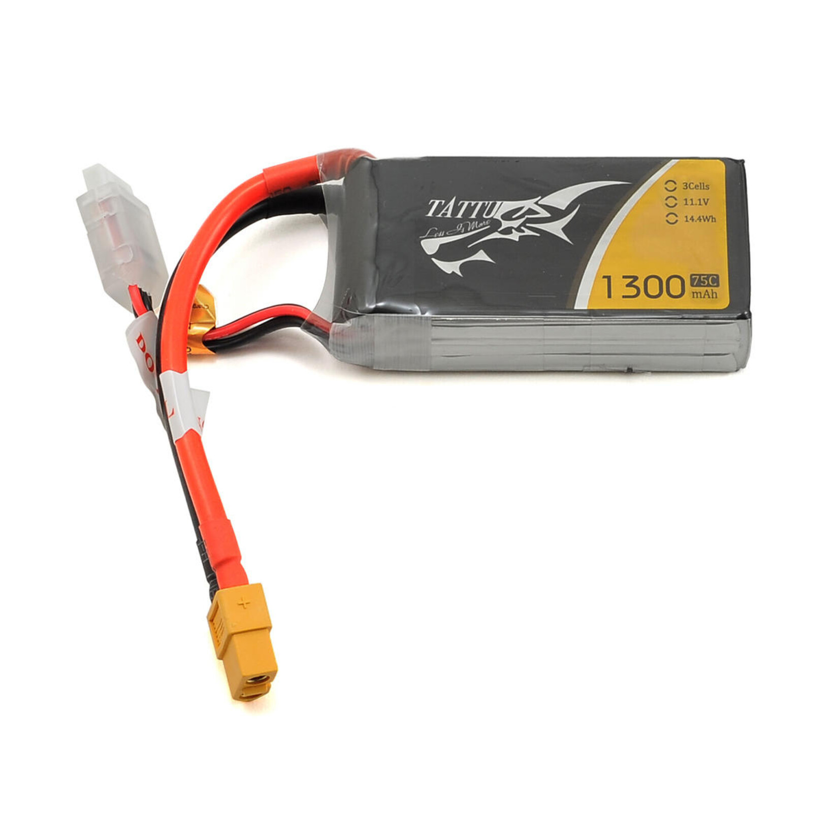 Tattu #TA-75C-1300-3S1P-XT60 Tattu 3S LiPo Battery 75C (11.1V/1300mAh) w/XT60 Connector