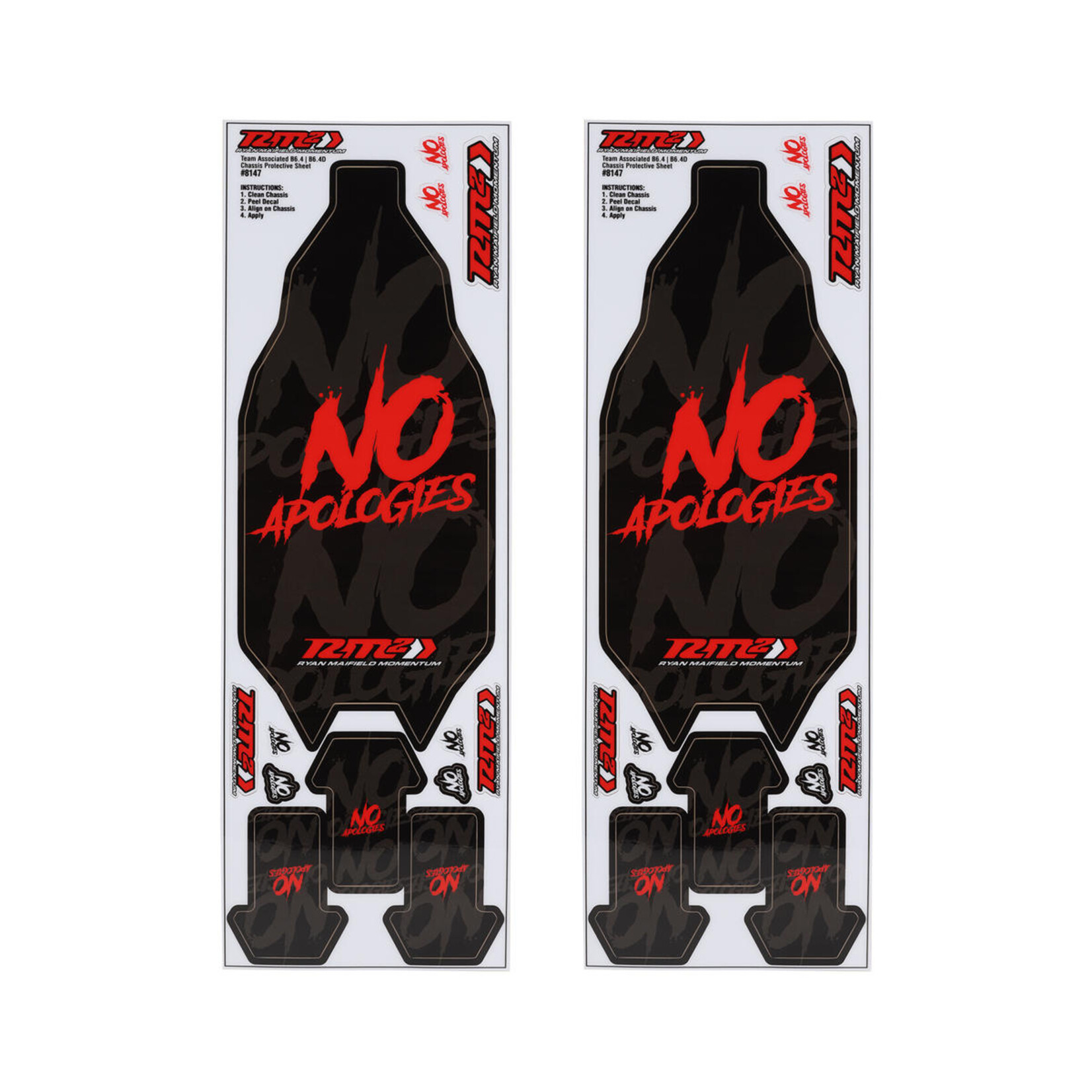 JConcepts #8147 JConcepts AE B6.4/B6.4D "No Apologies" Precut Chassis Protective Sheet (2) (RM2)