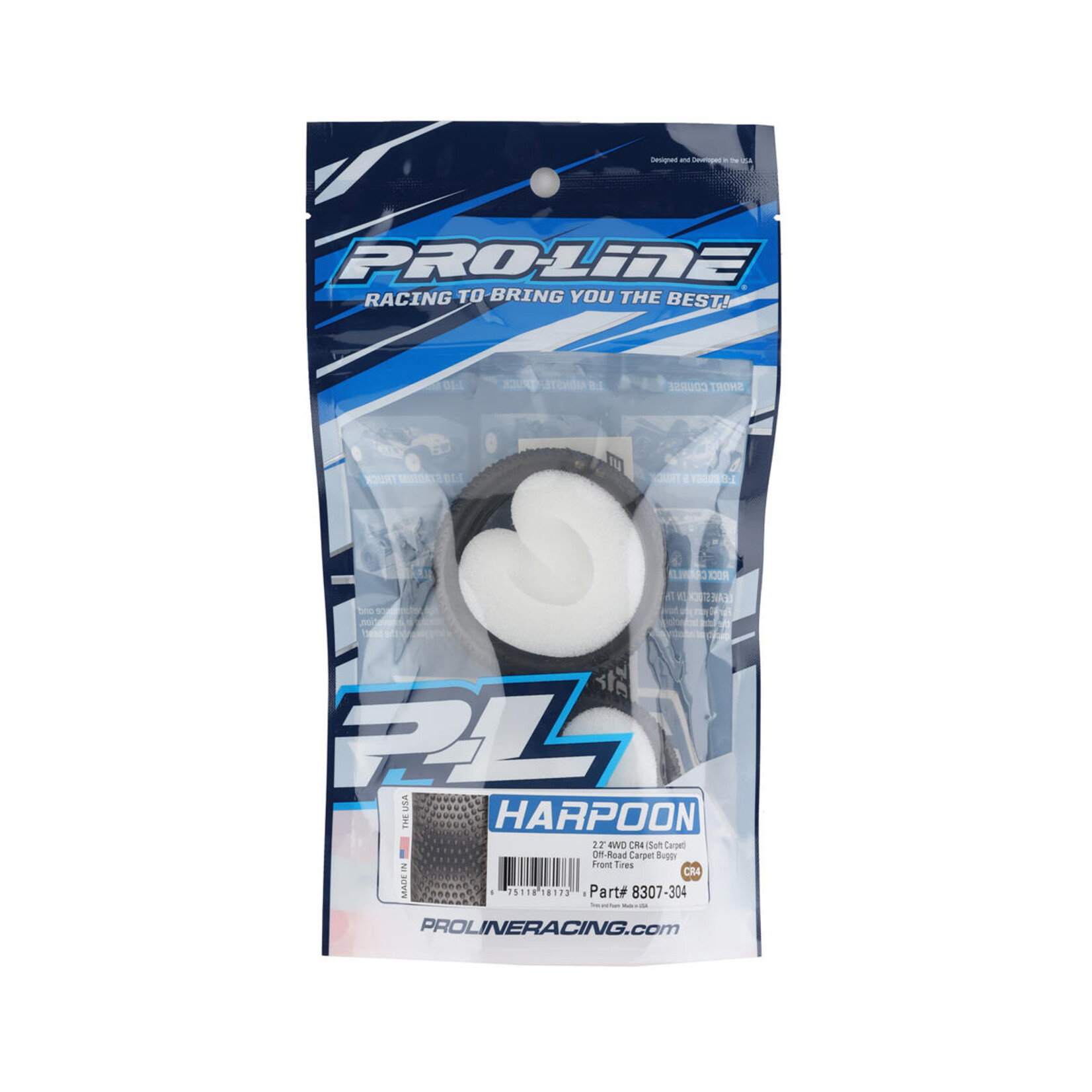 Pro-Line #8307-303 Pro-Line 1/10 Harpoon CR3 4WD Front 2.2" Carpet Buggy Tires (2)