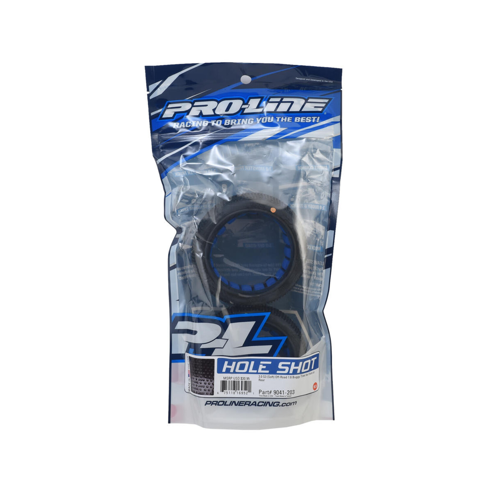Pro-Line Pro-Line Hole Shot 2.0 1/8 Buggy Tires w/Closed Cell Inserts (2) (S3) #9041-203