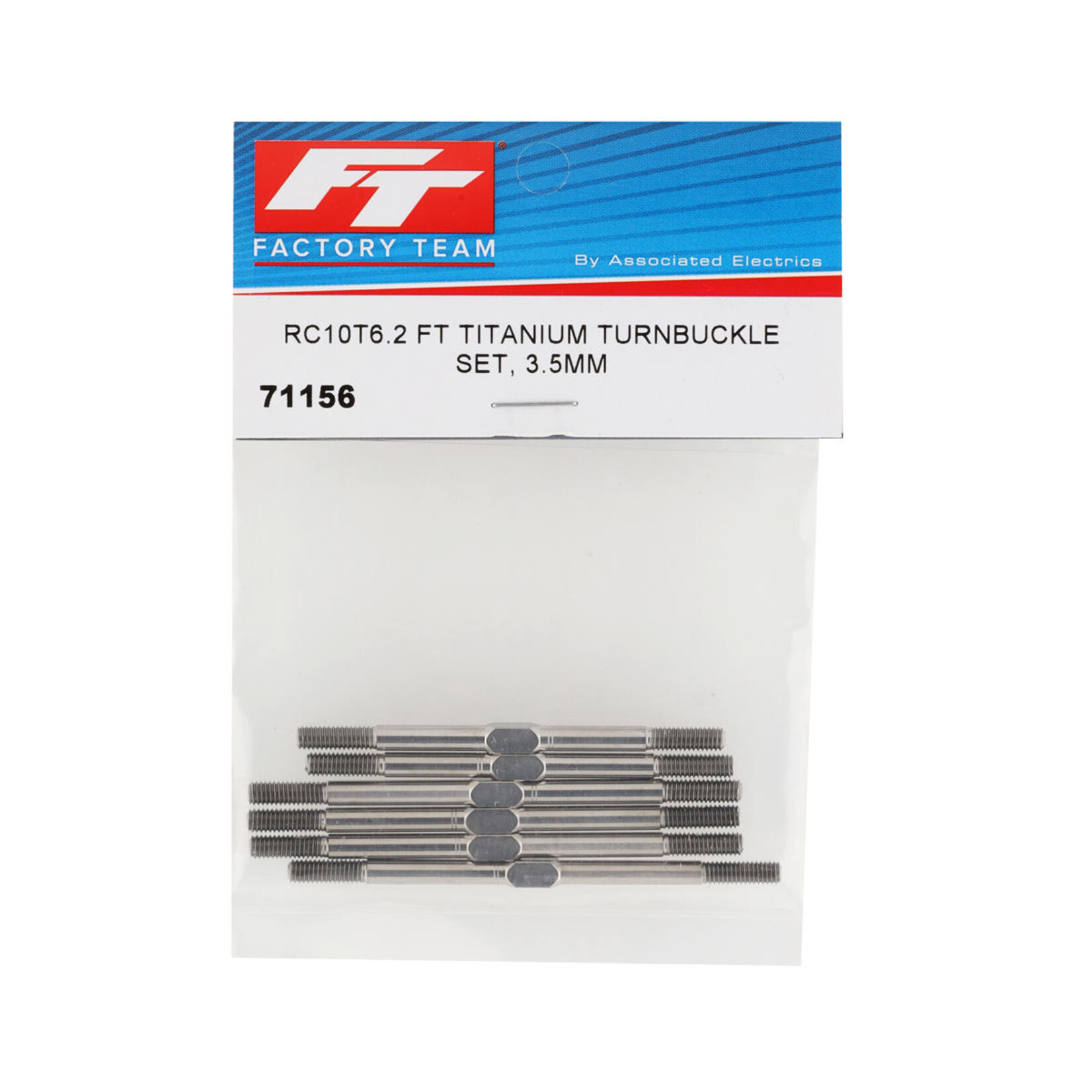 Factory Team Team Associated Factory Team RC10T6.2/SC6.2 3.5mm Titanium Turnbuckle Set (6) #71156