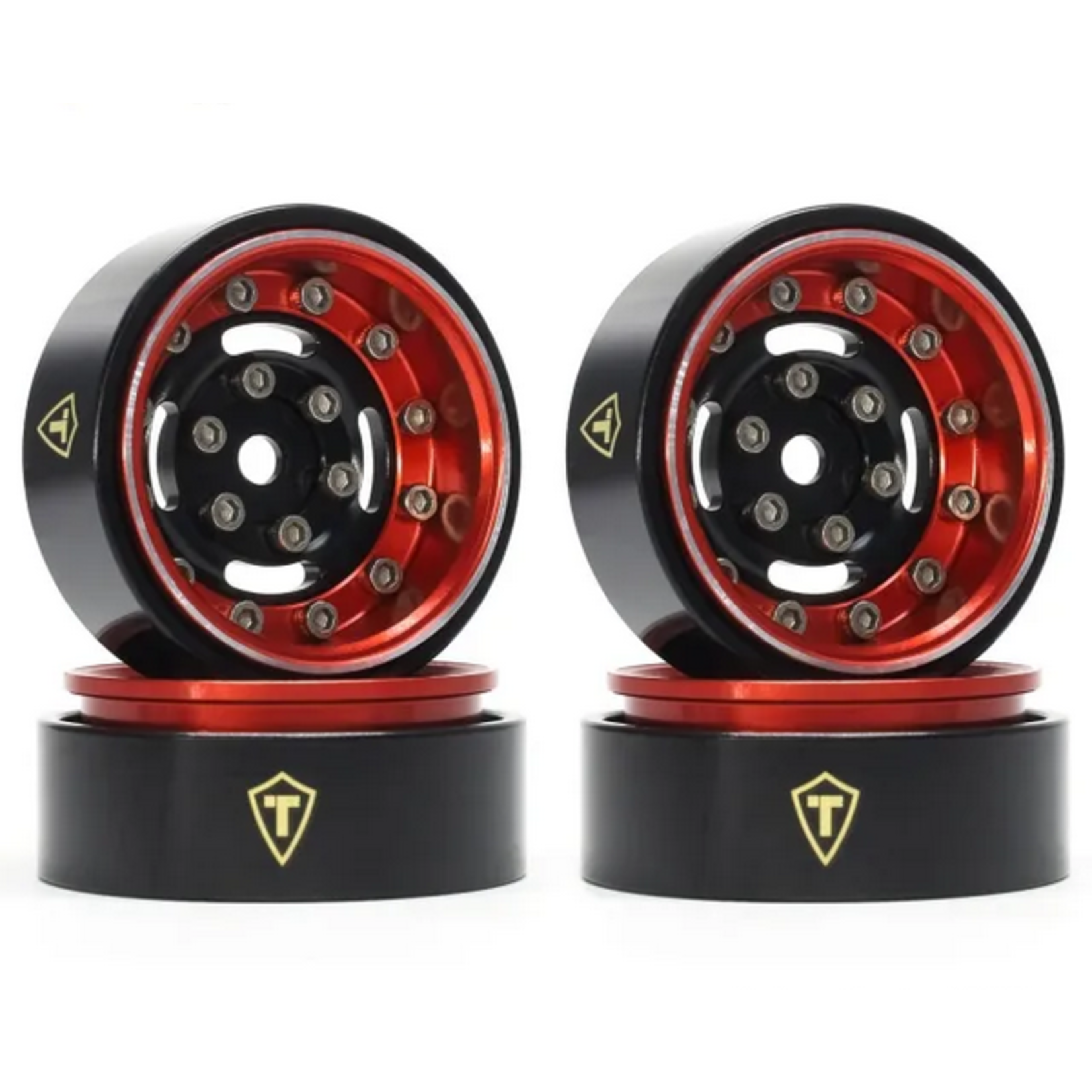 Treal #X003Z3JITT Treal Hobby Type F 1.0" Deep Dish Beadlock Wheels (Red)
