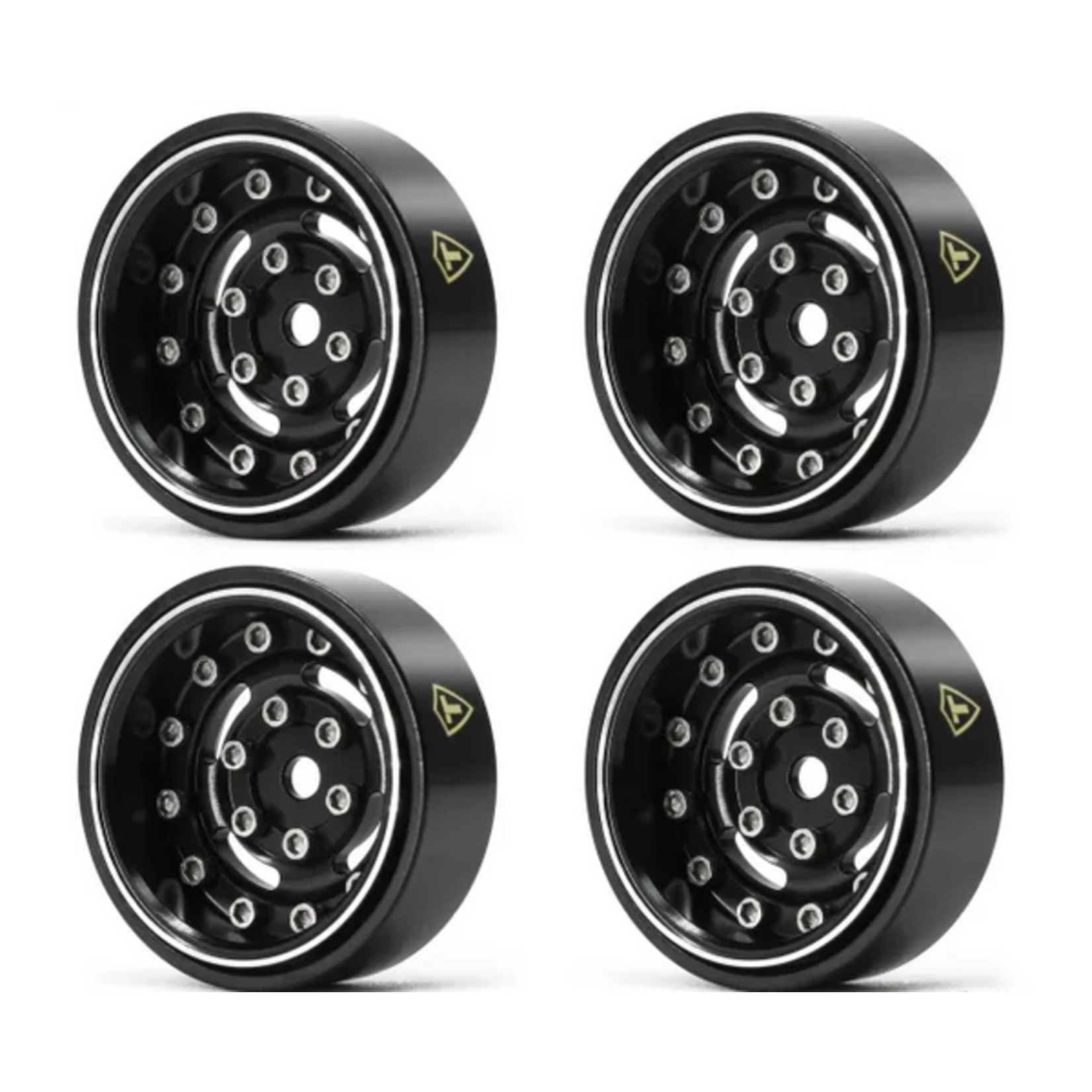Treal #X003Z3FRT9 Treal Hobby Type F 1.0" Deep Dish Beadlock Wheels (Black)