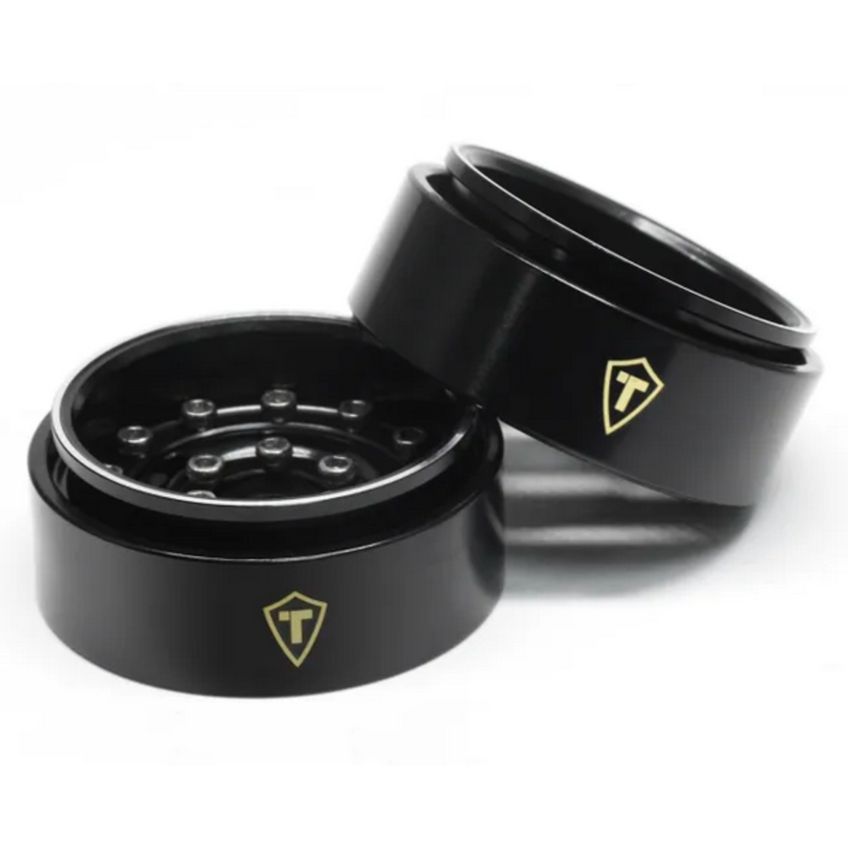 Treal #X003Z3FRT9 Treal Hobby Type F 1.0" Deep Dish Beadlock Wheels (Black)