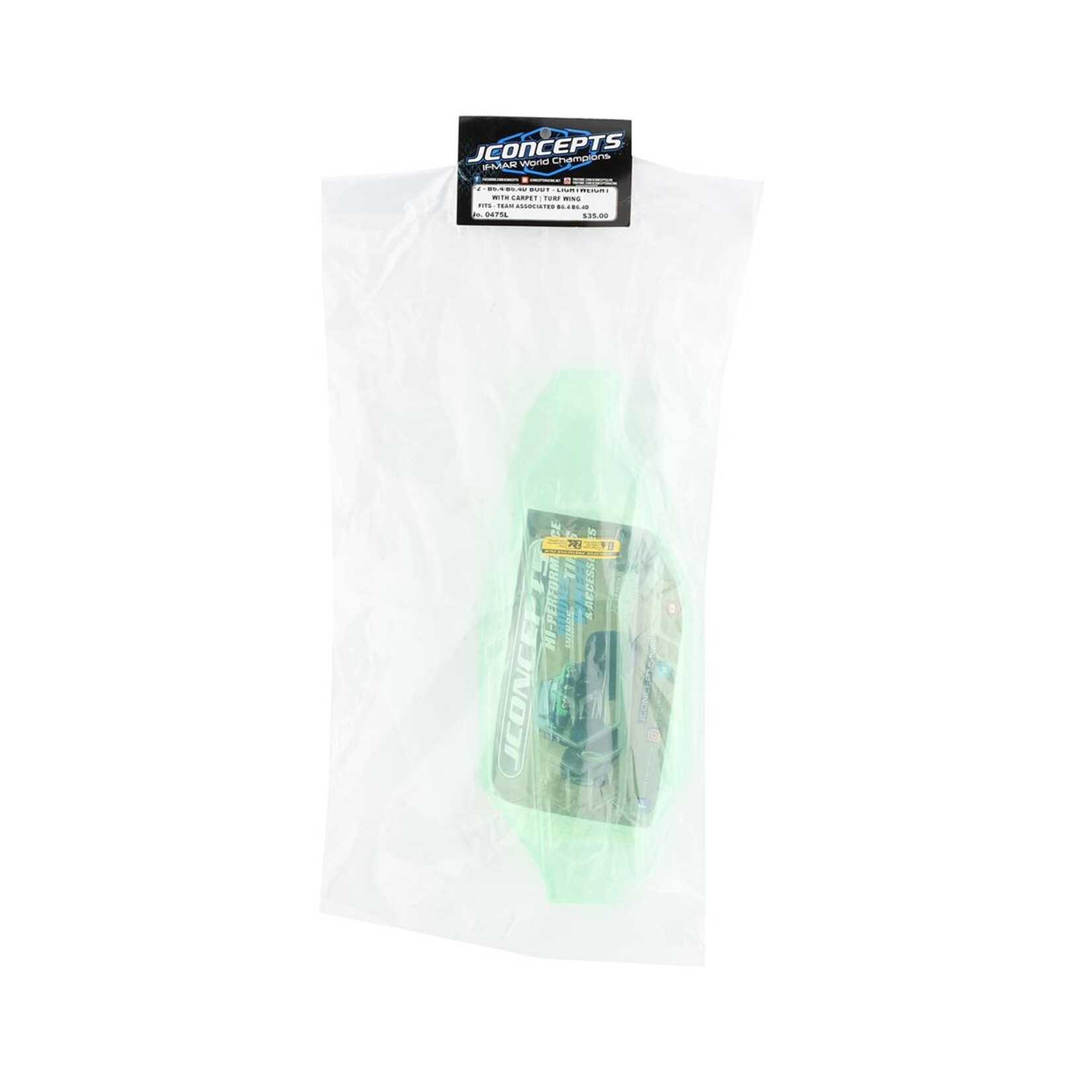 JConcepts #0475L JConcepts RC10 B6.4/B6.4D "F2" Body w/Carpet Wing (Clear) (Lightweight)