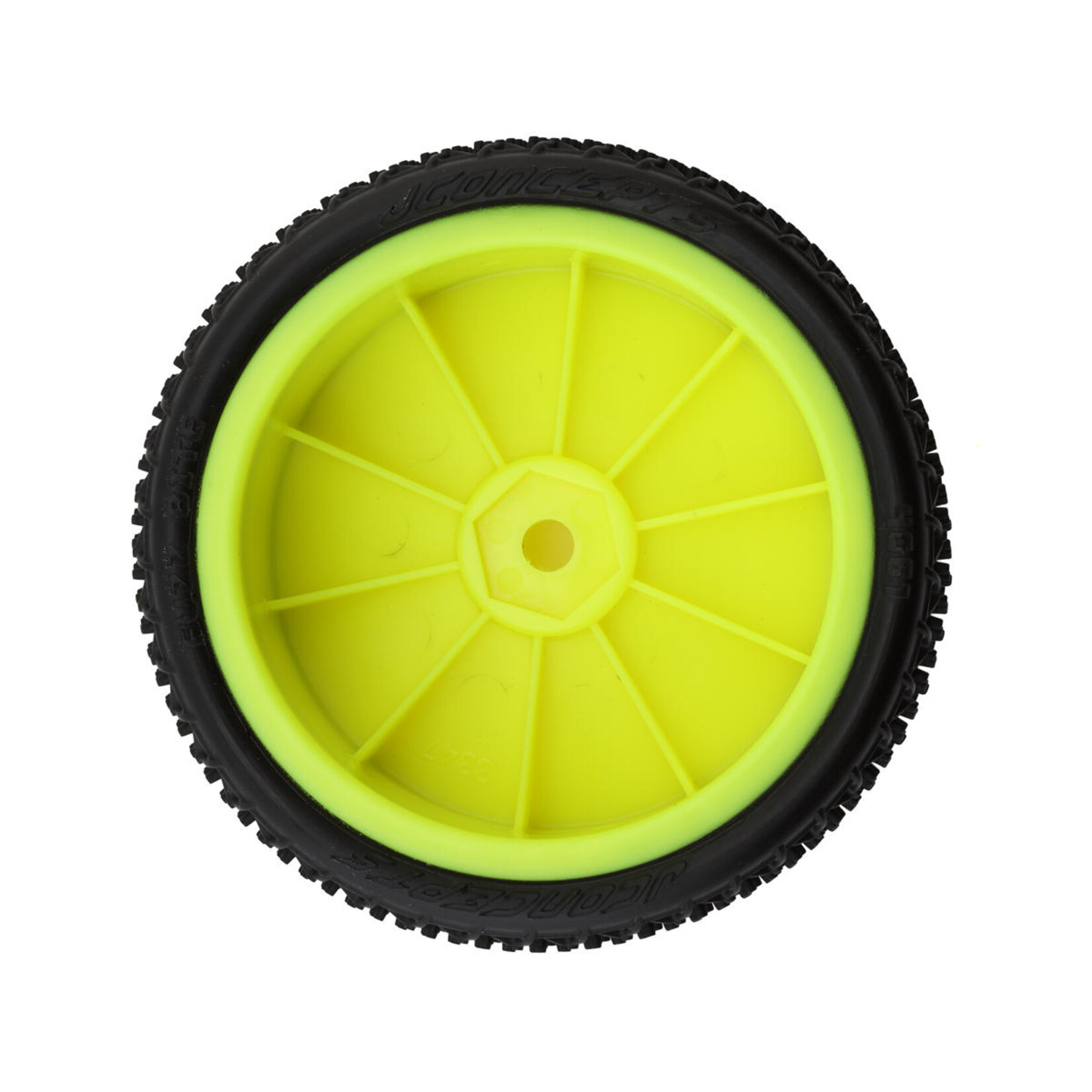 JConcepts #4061-201011 JConcepts Fuzz Bite LP 2.2" (Wide) Pre-Mounted 2WD Front Buggy Tire (Yellow) (2) (Pink) w/12mm Hex
