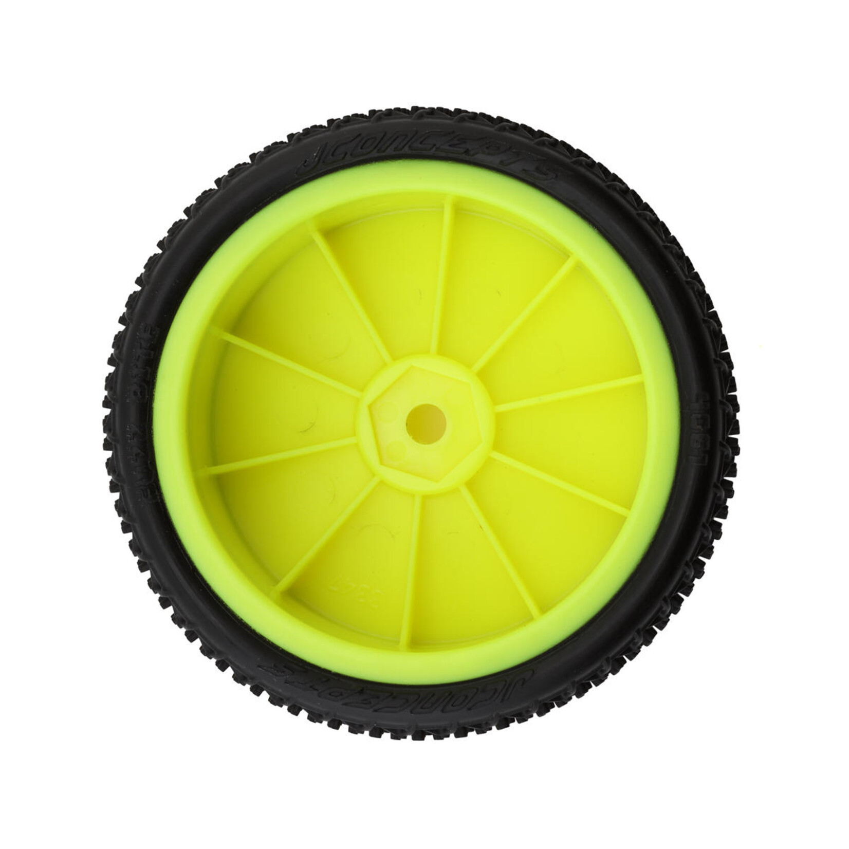 JConcepts JConcepts Fuzz Bite LP 2.2" (Wide) Pre-Mounted 2WD Front Buggy Tire (Yellow) (2) (Pink) w/12mm Hex #4061-201011