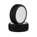 JConcepts #4061-101011 JConcepts Fuzz Bite LP 2.2" (Wide) Pre-Mounted 2WD Front Buggy Tire (White) (2) (Pink) w/12mm Hex