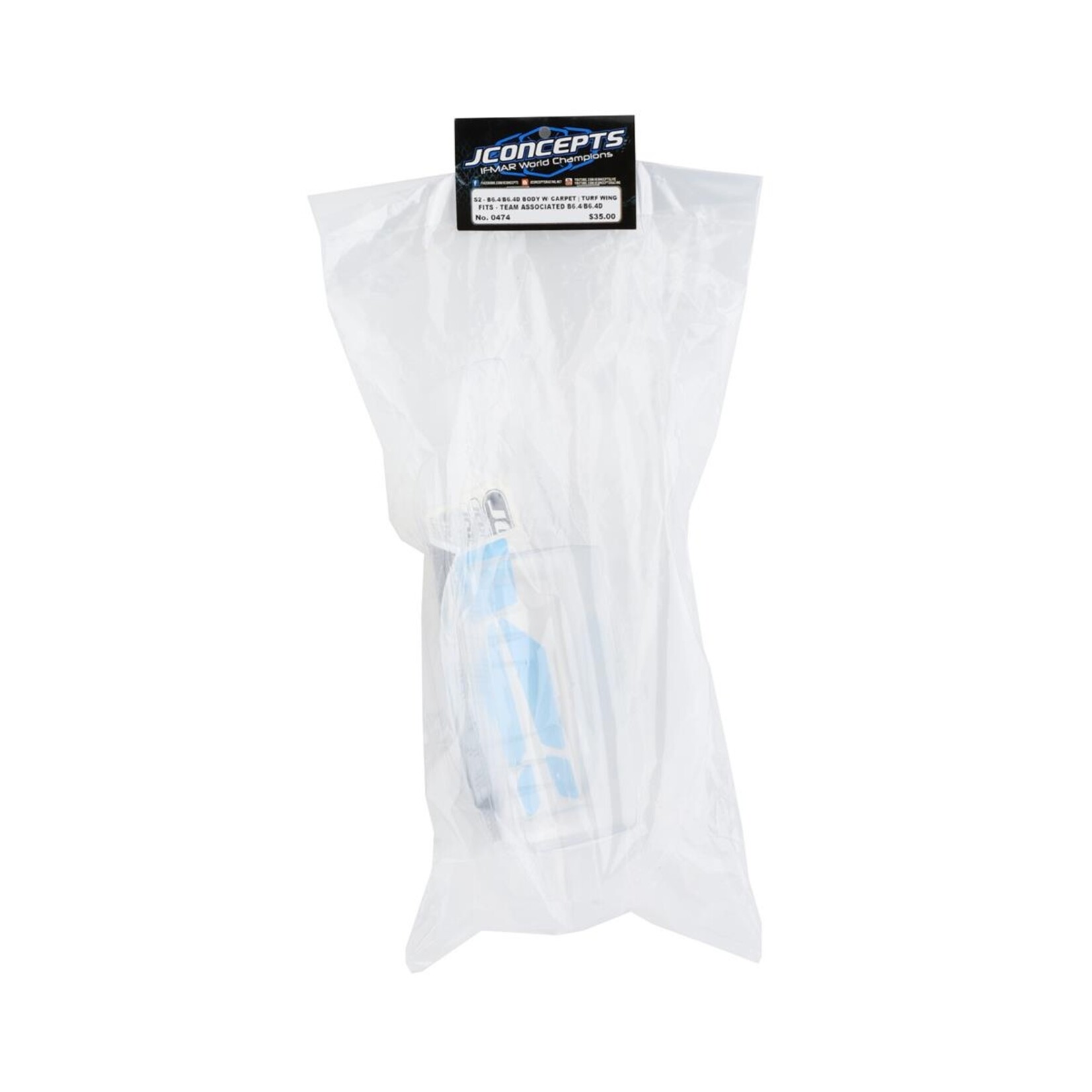 JConcepts #0474 JConcepts RC10 B6.4/B6.4D "S2" Body w/Turf Wing (Clear)