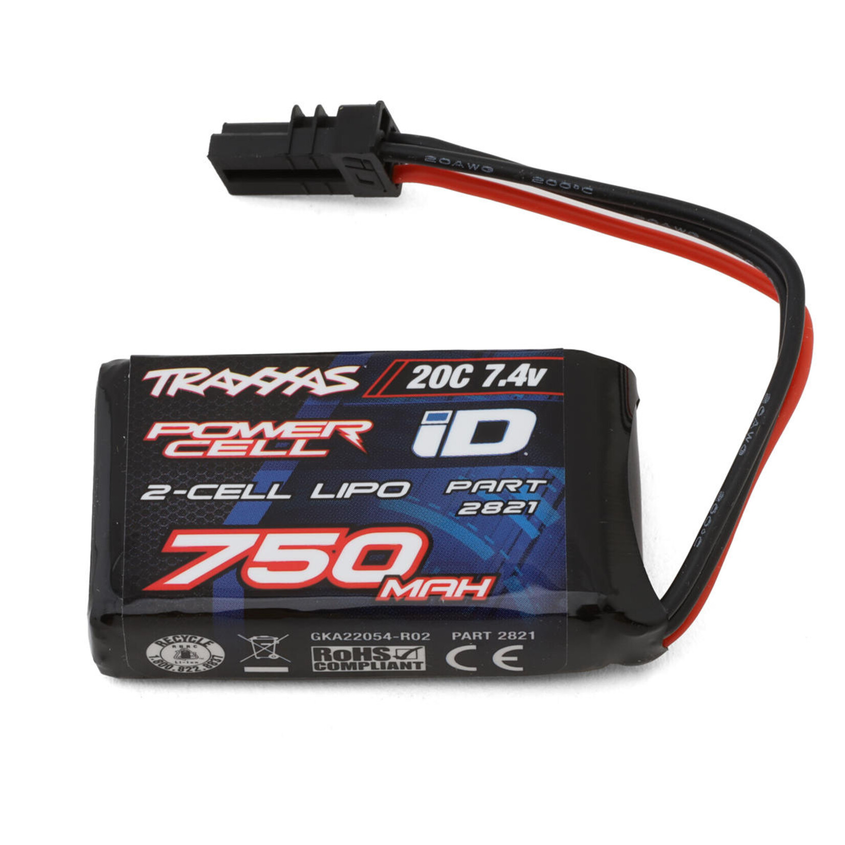 Traxxas #2821 Traxxas 2S "Power Cell" 20C Lipo Battery w/iD Connector (7.4V/750mAh)
