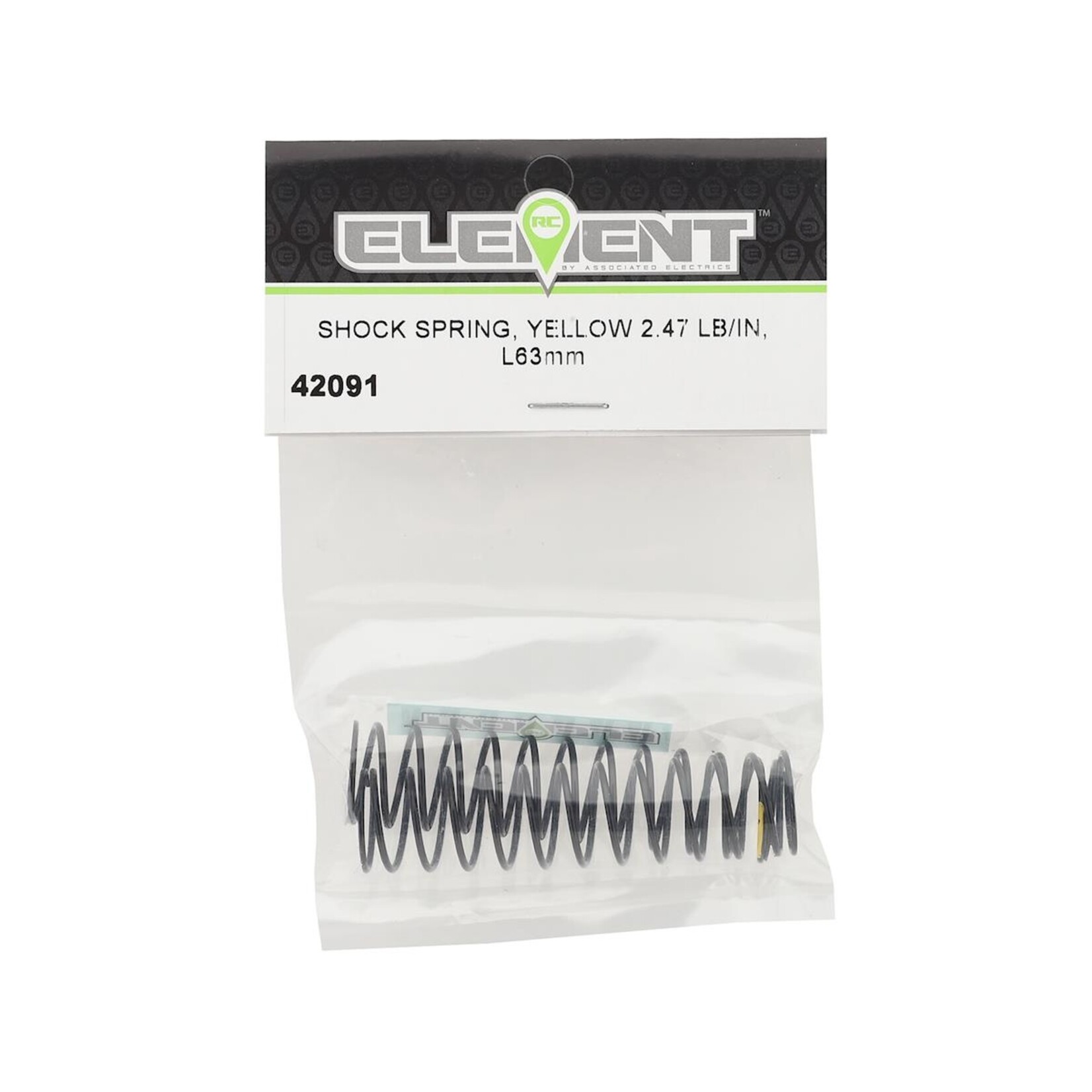 Element RC Element RC 63mm Shock Spring (Yellow - 2.47 lb/in) (2)  #42091