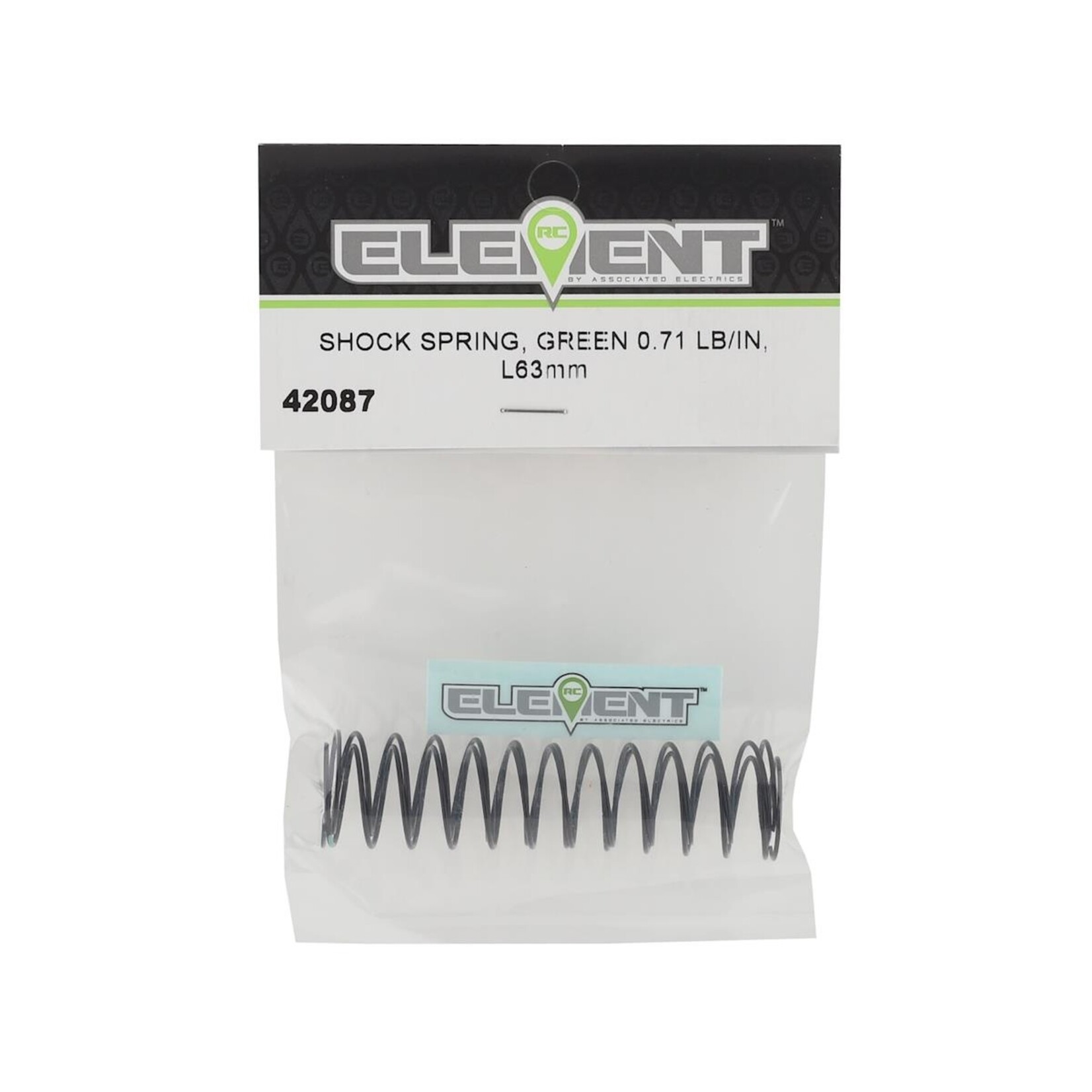 Element RC #42087 Element RC 63mm Shock Spring (Green - .71 lb/in) (2)