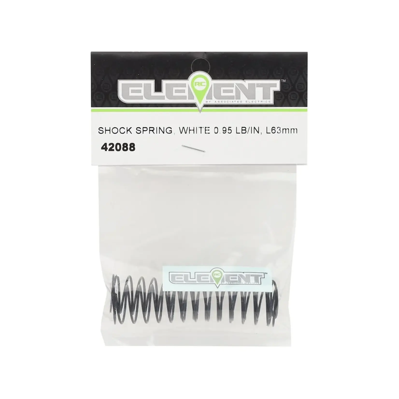 Element RC #42088 Element RC 63mm Shock Spring (White - .95 lb/in)