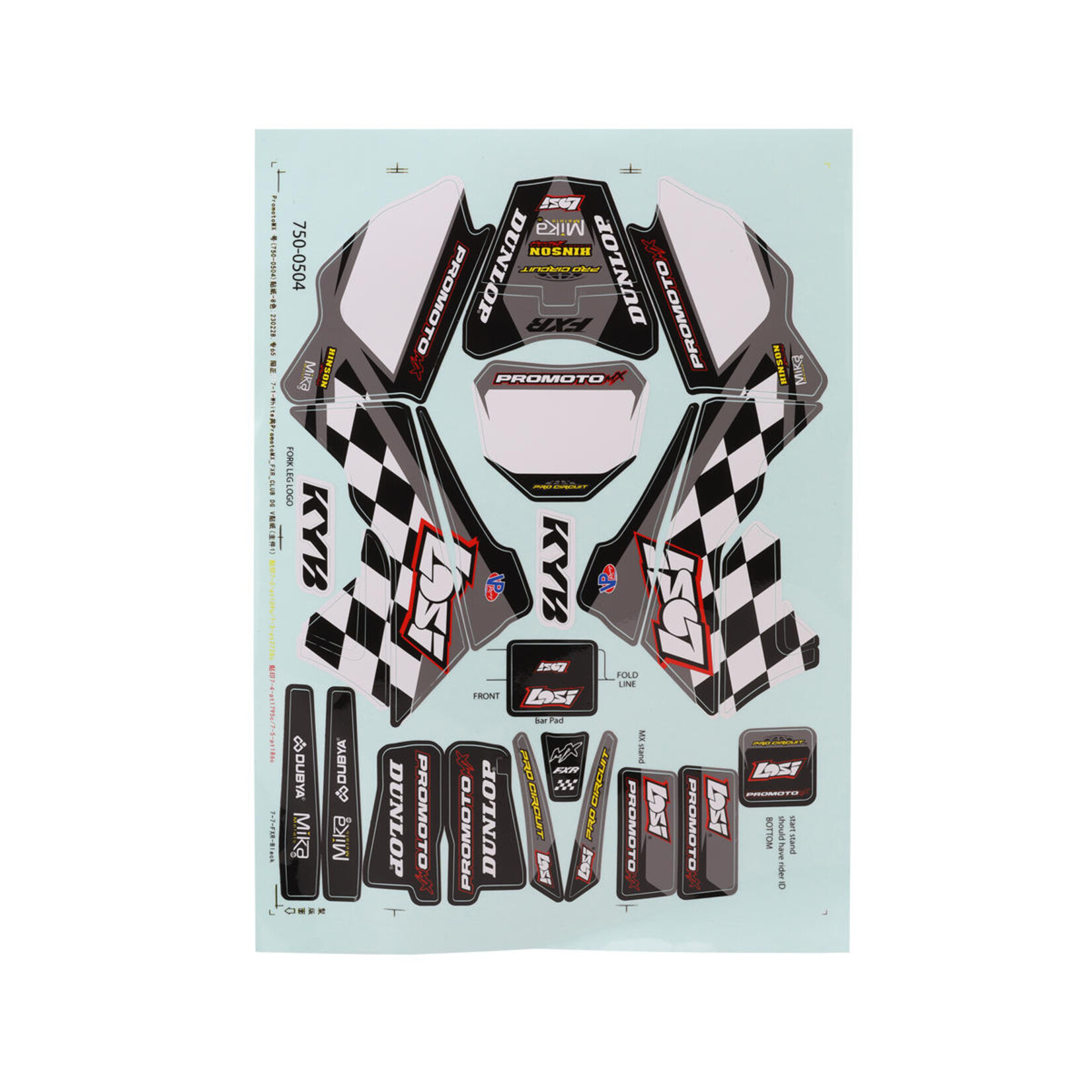 Losi #LOS260006 Losi Promoto-MX Black Plastics w/Losi Graphics