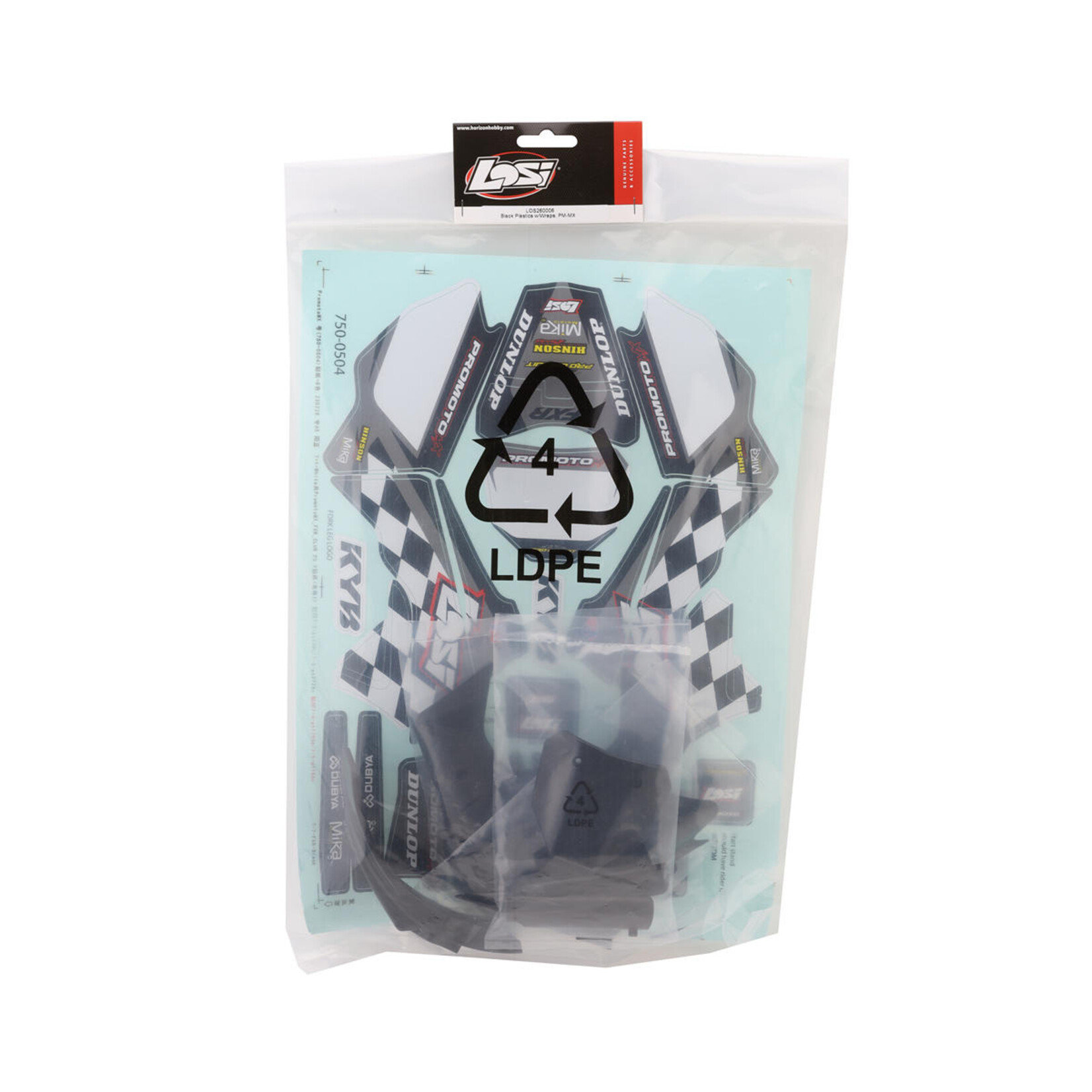 Losi #LOS260006 Losi Promoto-MX Black Plastics w/Losi Graphics