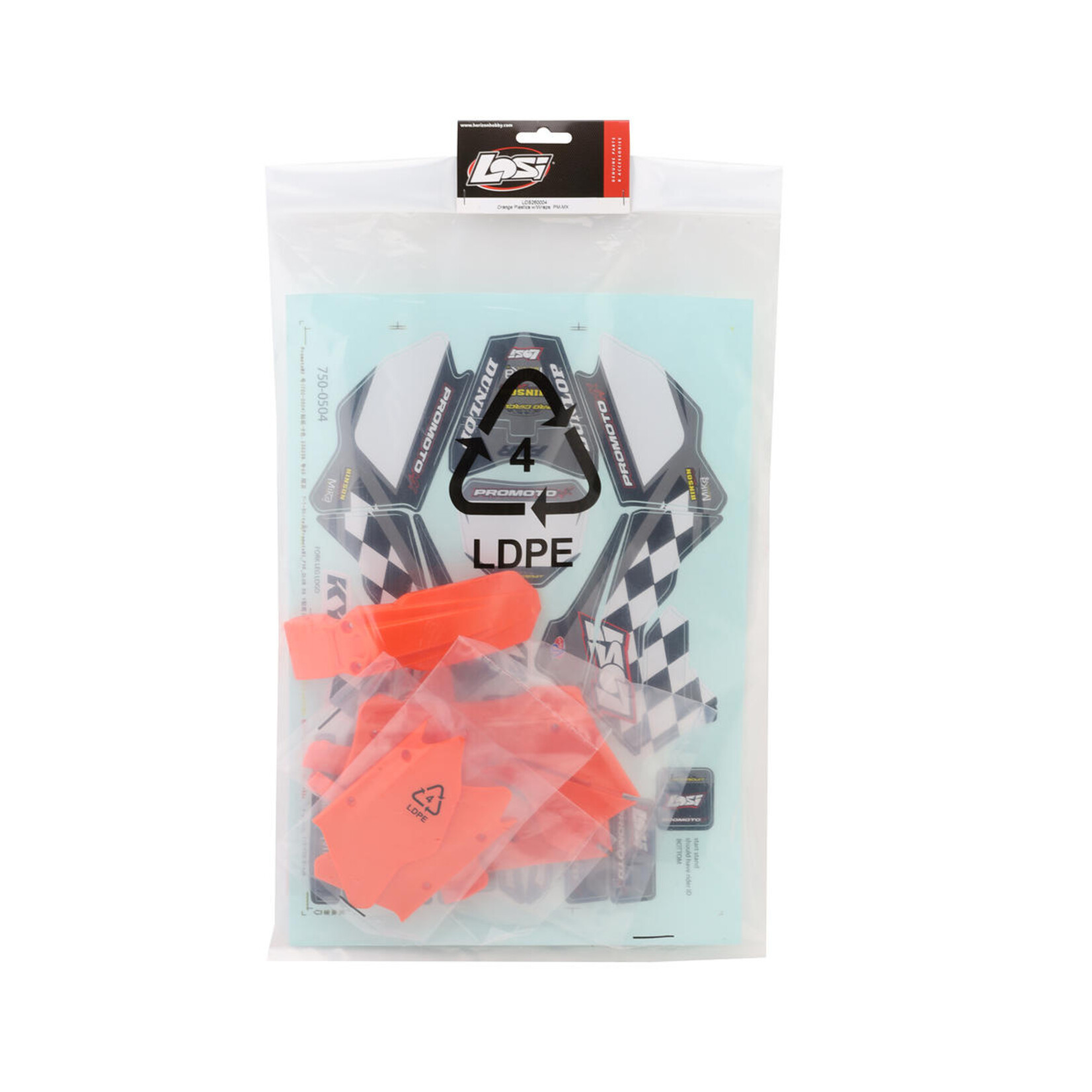 Losi #LOS260004 Losi Promoto-MX Orange Plastics w/Losi Graphics