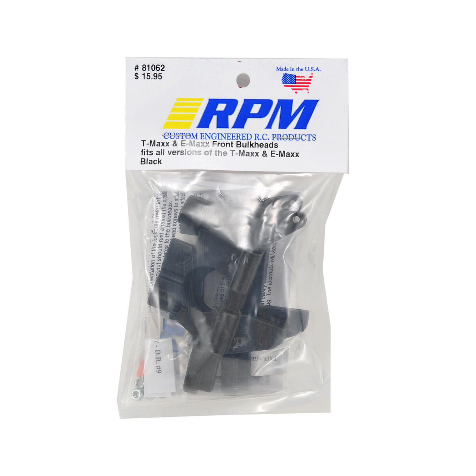 RPM RPM Traxxas T-Maxx/E-Maxx Front Bulkhead Set (Black) #81062