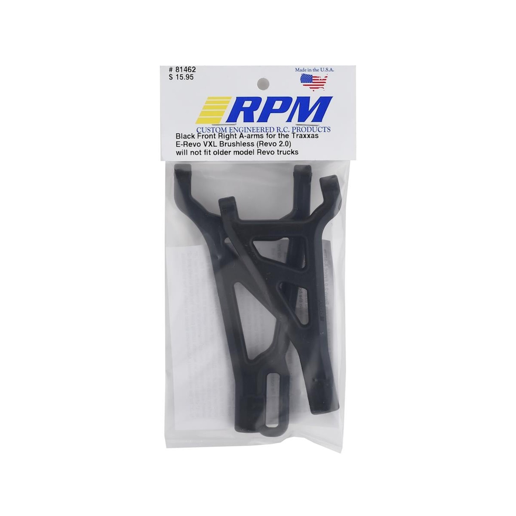 RPM RPM E-Revo 2.0 Front Right Suspension Arm Set (Black) #81462