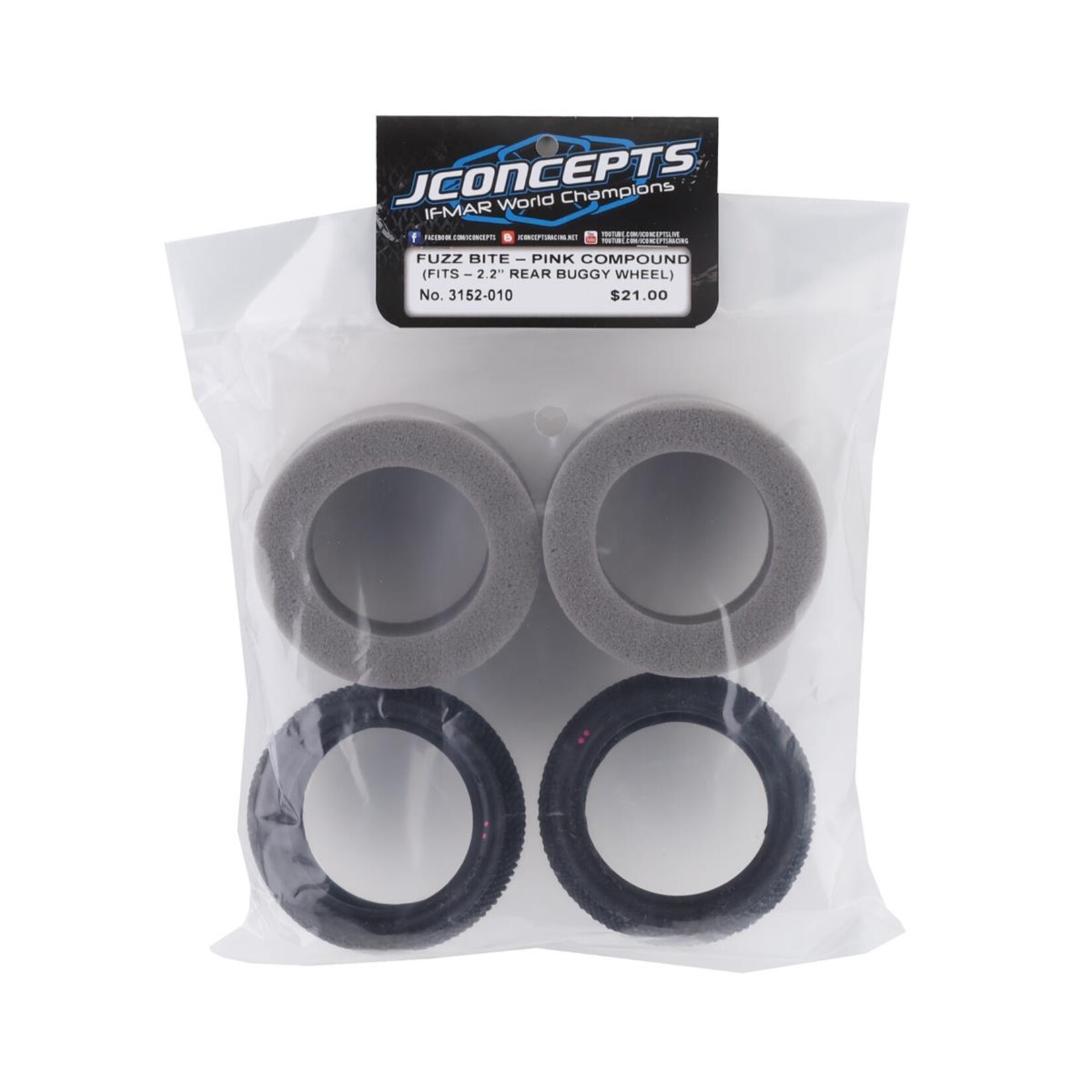 JConcepts #3152-010 JConcepts Fuzz Bite LP Carpet 2.2" Rear Buggy Tires (2) (Pink)