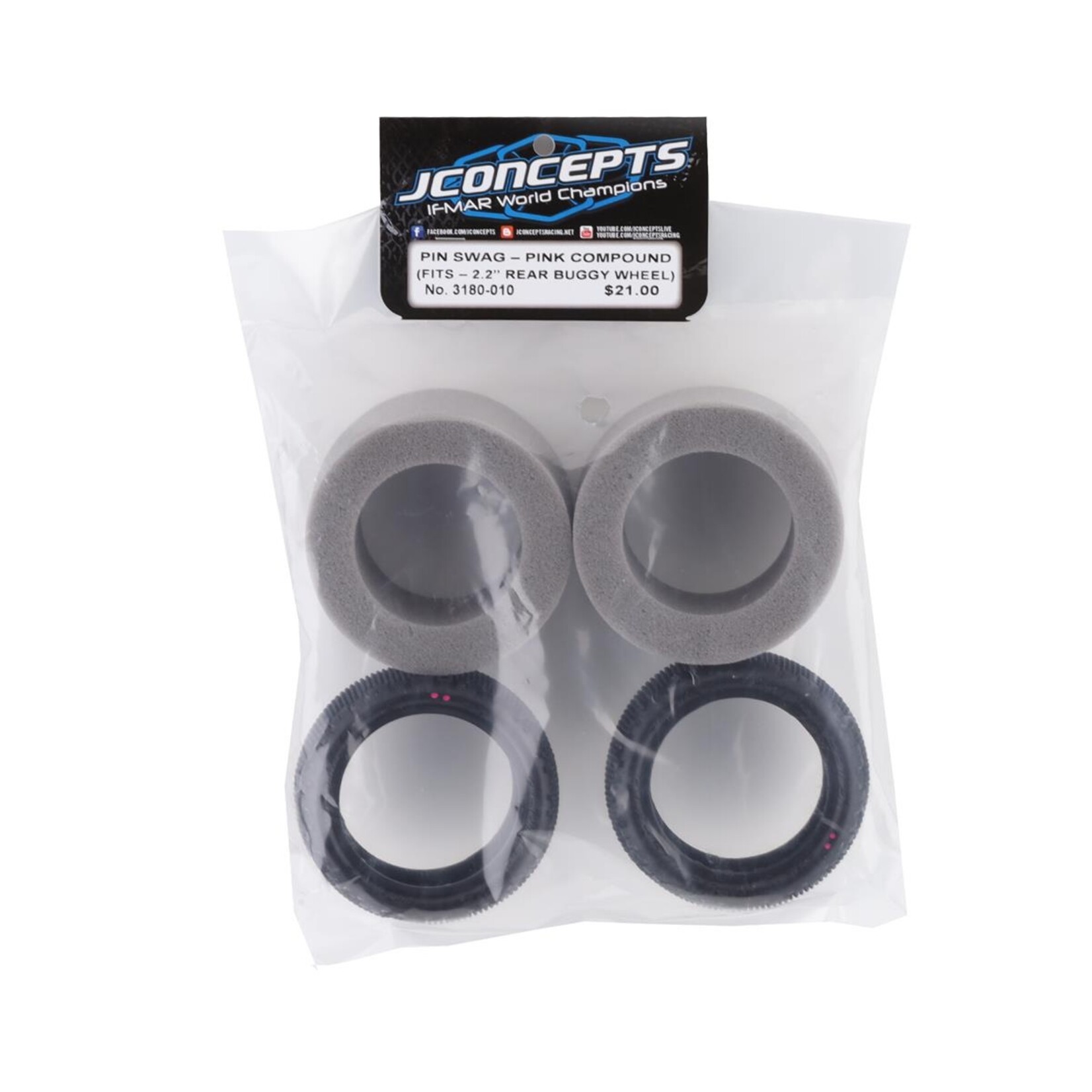 JConcepts #3180-010 JConcepts Pin Swag Carpet 2.2" Rear Buggy Tires (2) (Pink)
