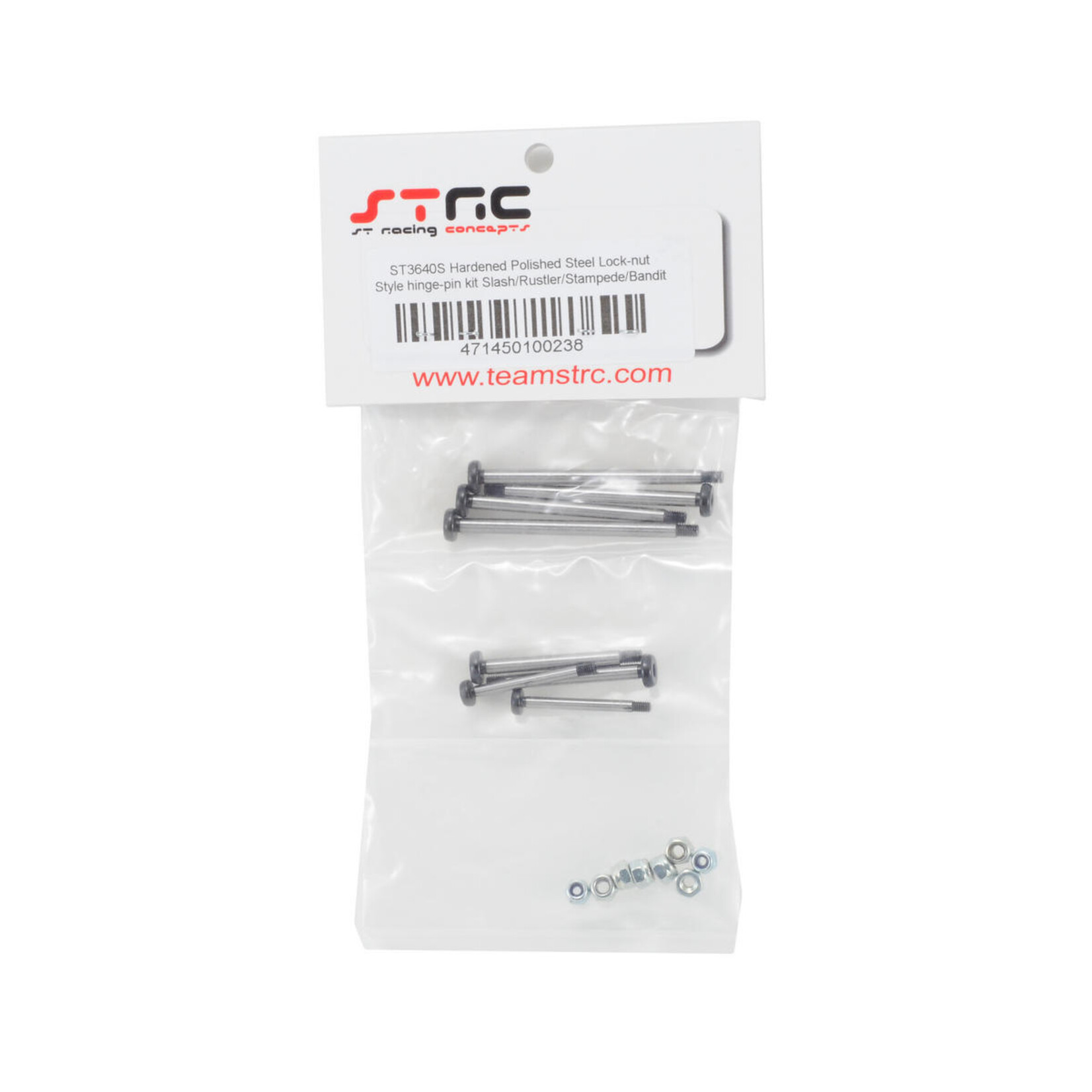 ST Racing Concepts ST Racing Concepts Traxxas Slash Polished Steel Hinge Pin w/Lock Nuts (Silver) #ST3640S