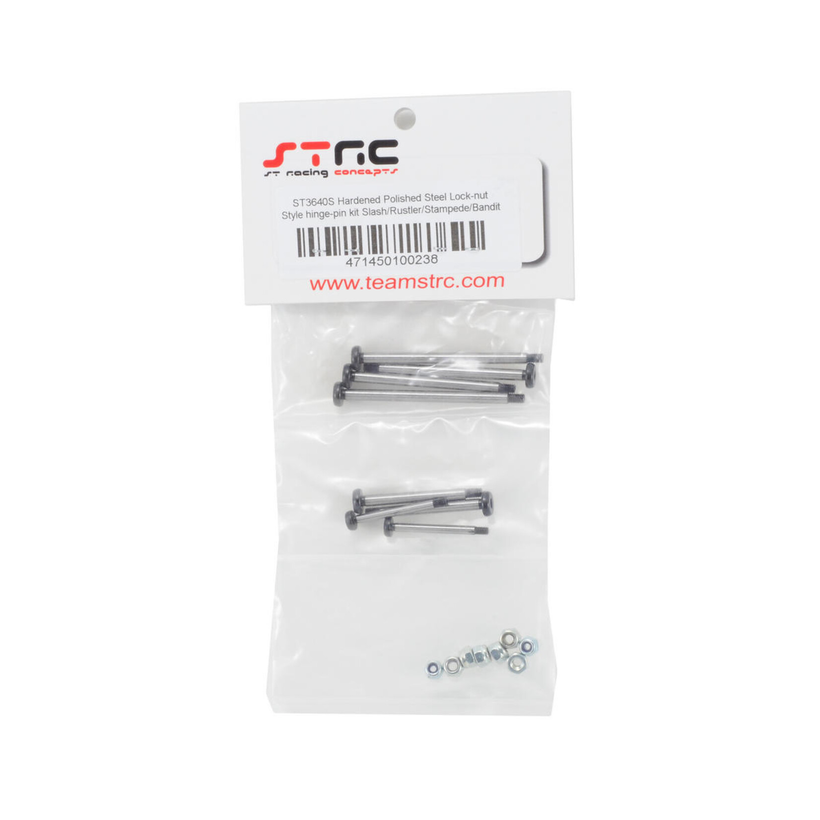 ST Racing Concepts #ST3640S ST Racing Concepts Traxxas Slash Polished Steel Hinge Pin w/Lock Nuts (Silver)