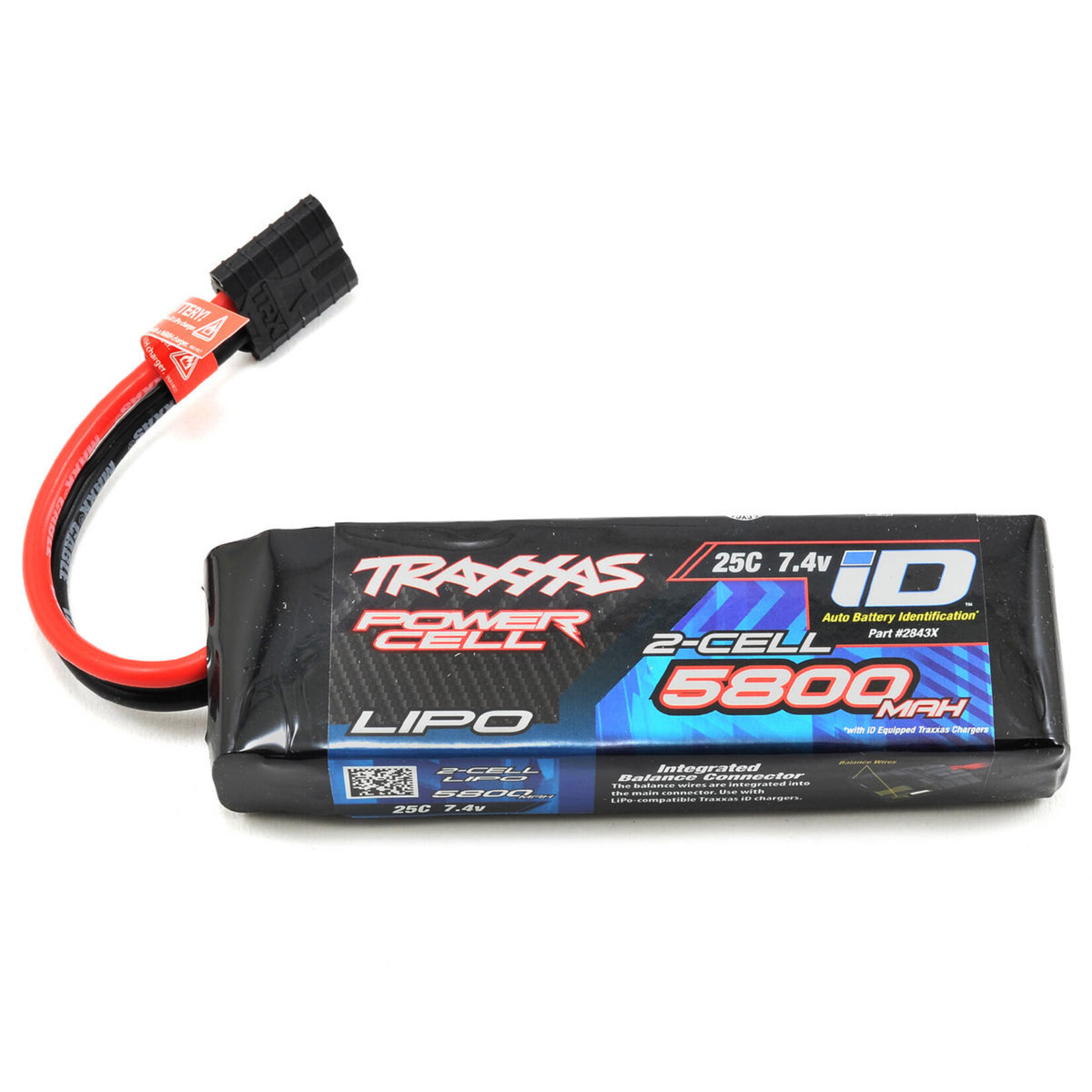 Traxxas #2843X Traxxas 2S "Power Cell" 25C LiPo Battery w/iD Traxxas Connector (7.4V/5800mAh)