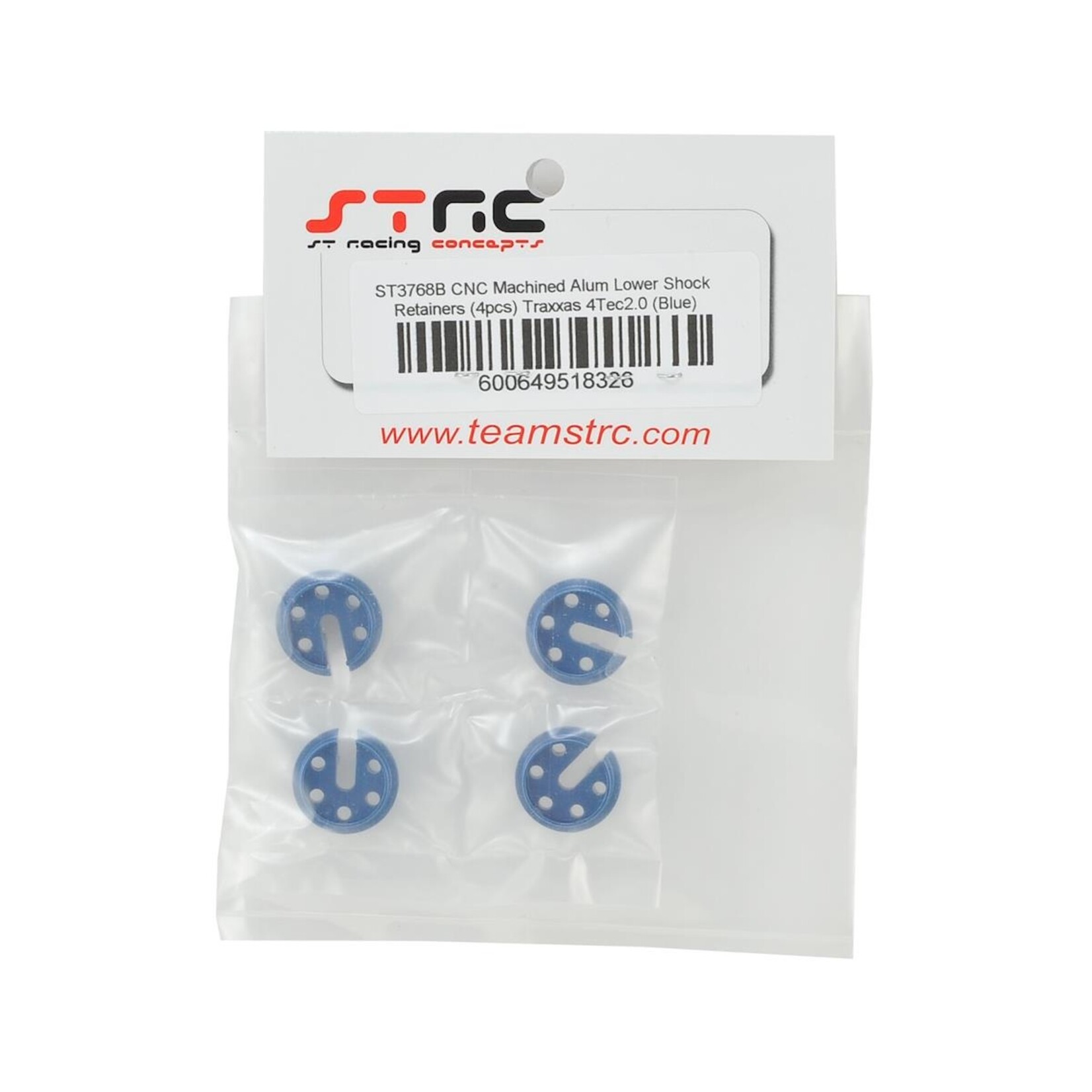 ST Racing Concepts ST Racing Concepts Traxxas 4Tec 2.0 Aluminum Lower Shock Retainers (4) (Blue) #ST3768B