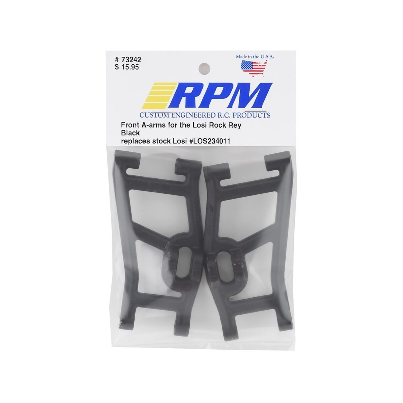 RPM RPM Losi Rock Rey Front A-Arm Set (Black) (2) #73242