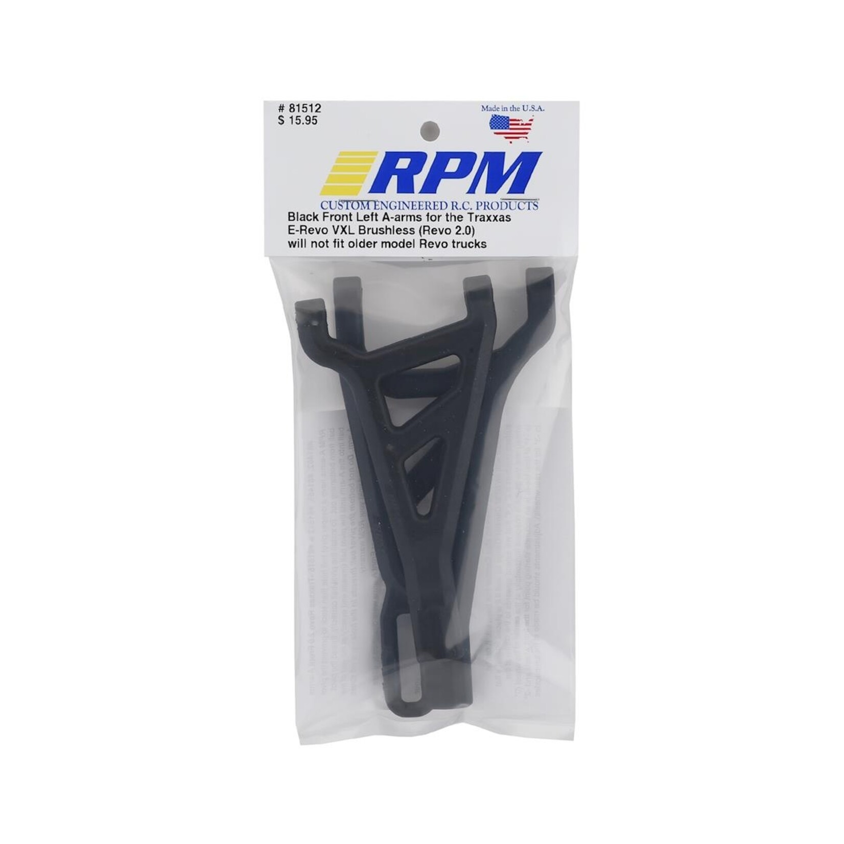 RPM RPM E-Revo 2.0 Front Left Suspension Arm Set (Black) #81512