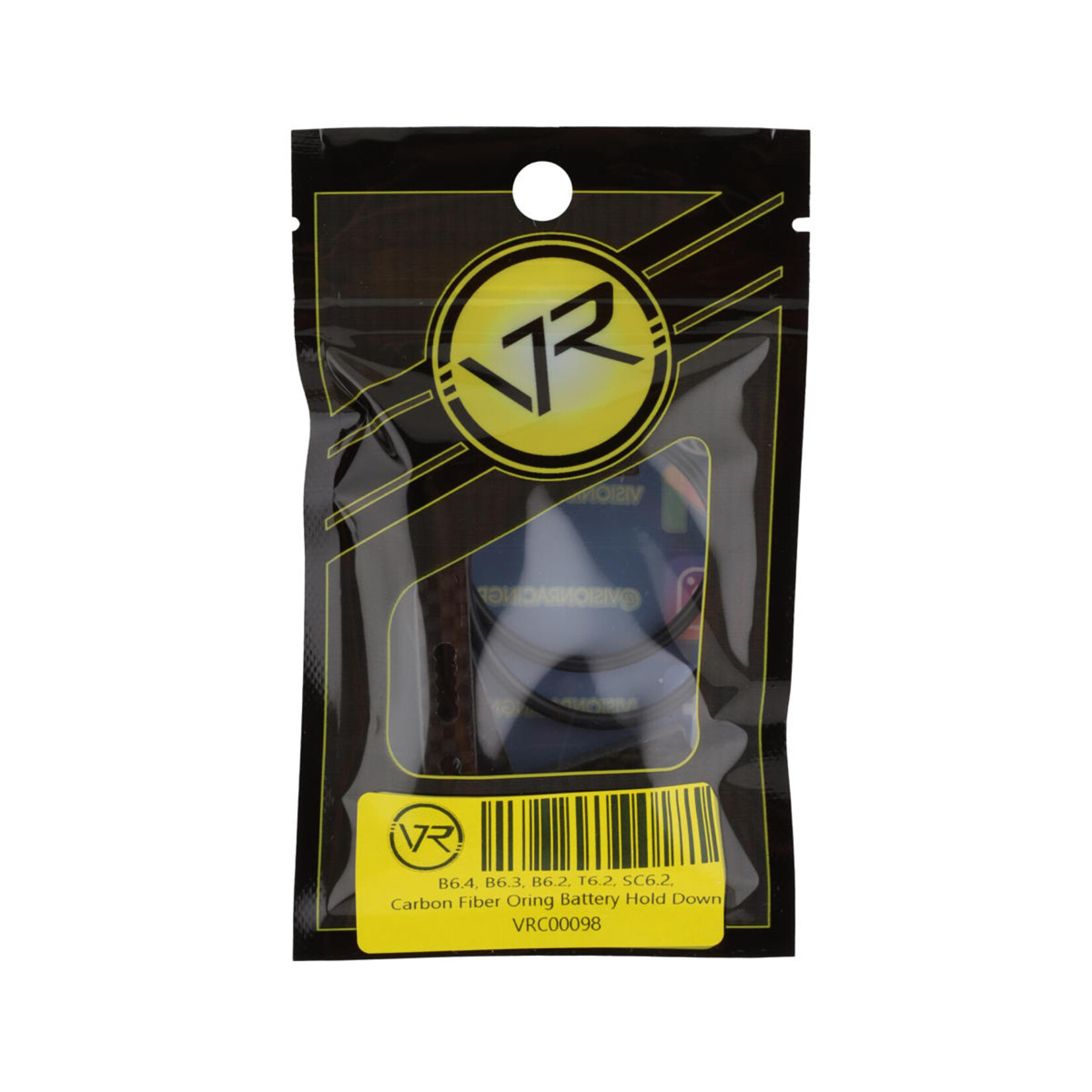 Vision Racing #00098 Vision Racing Carbon Fiber Battery Hold Down Set (B6, T6, SC6, Schumacher Laydown)