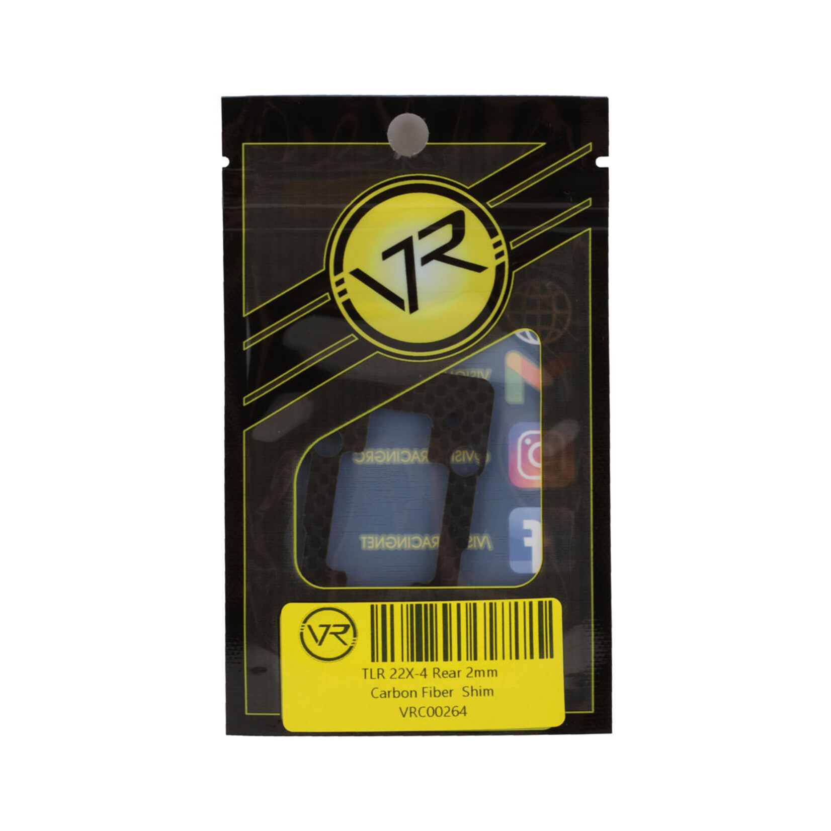 Vision Racing #00264 Vision Racing TLR 22X-4 Rear Carbon Fiber Shim (2mm)