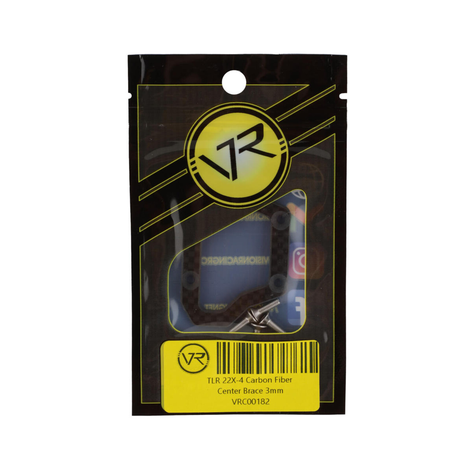 Vision Racing #00182 Vision Racing TLR 22X-4 Carbon Fiber Center Brace (3mm)