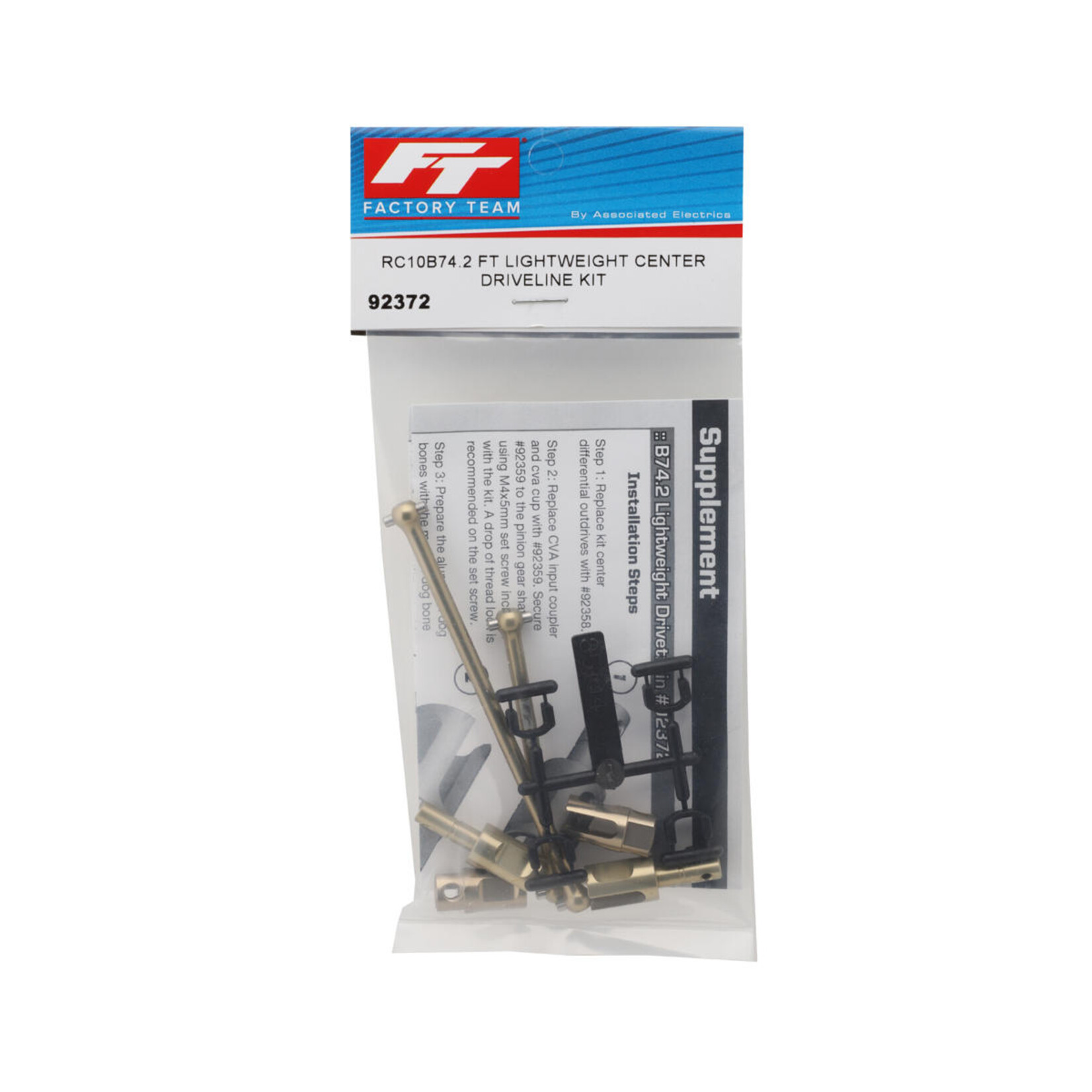 Factory Team #92372  Team Associated RC10B74.2 Factory Team Lightweight Center Driveline Kit