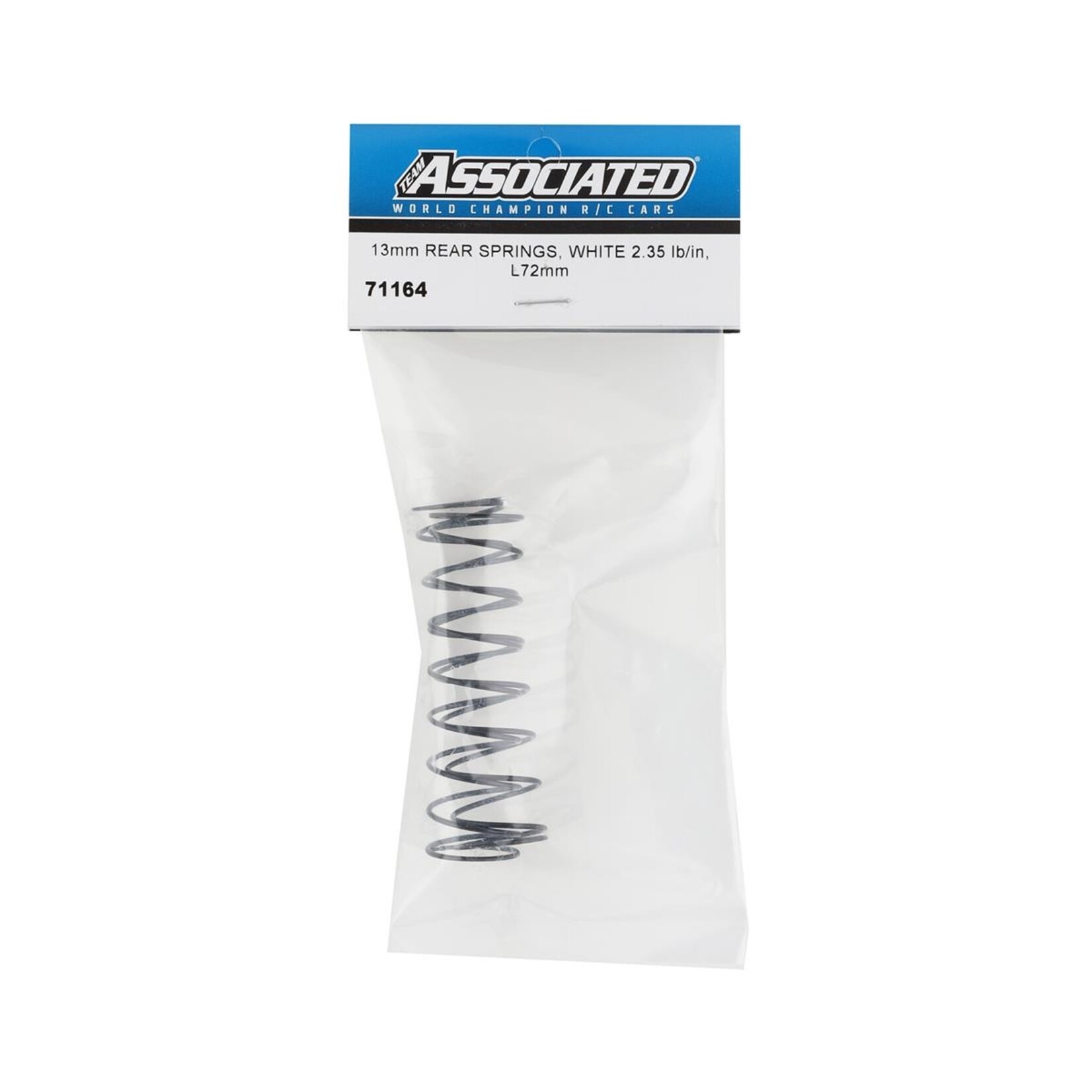 Team Associated #71164 Team Associated 13mm Rear Shock Spring (White/2.35lbs) (72mm)
