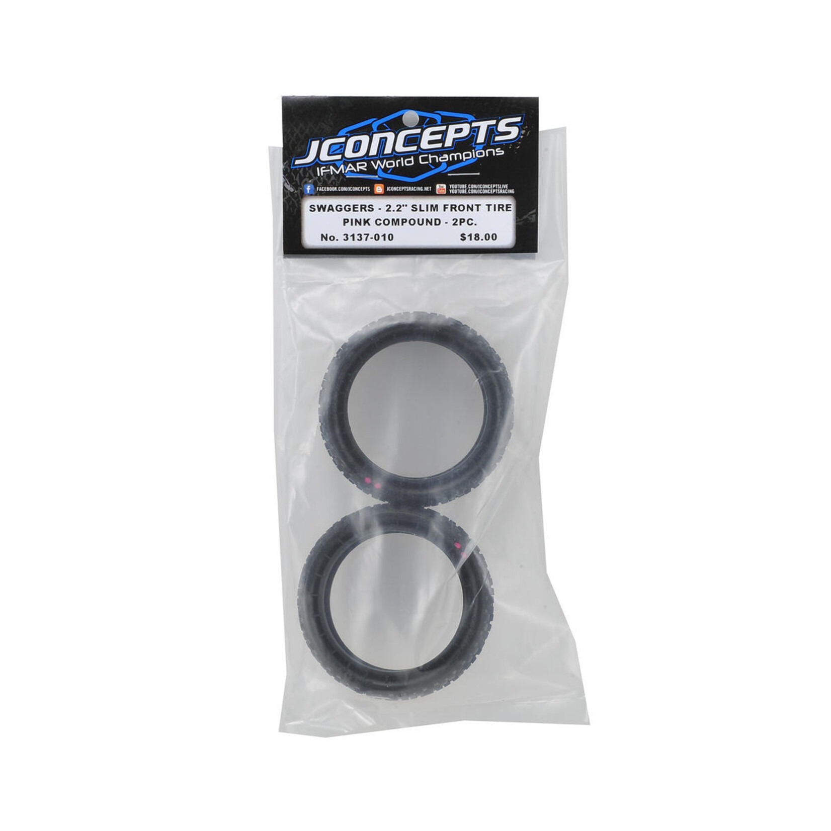 JConcepts #3137-010 JConcepts Swaggers Carpet 2.2" 2WD Front Buggy Tires (2) (Pink)