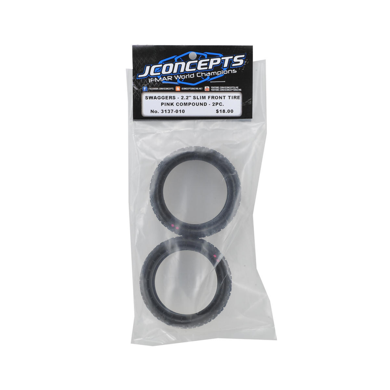JConcepts JConcepts Swaggers Carpet 2.2" 2WD Front Buggy Tires (2) (Pink) #3137-010