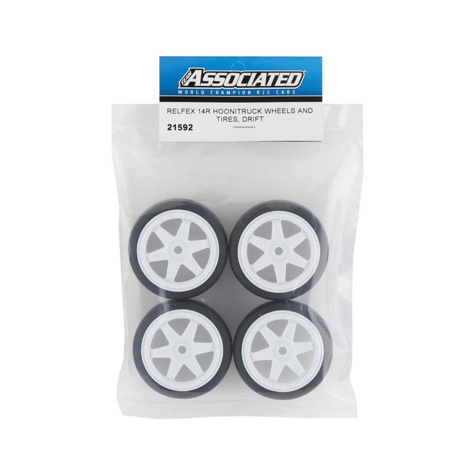 Team Associated #21592  Team Associated Reflex 14R Hoonitruck Pre-Mounted Tires (4) (Drift) w/12mm Hex