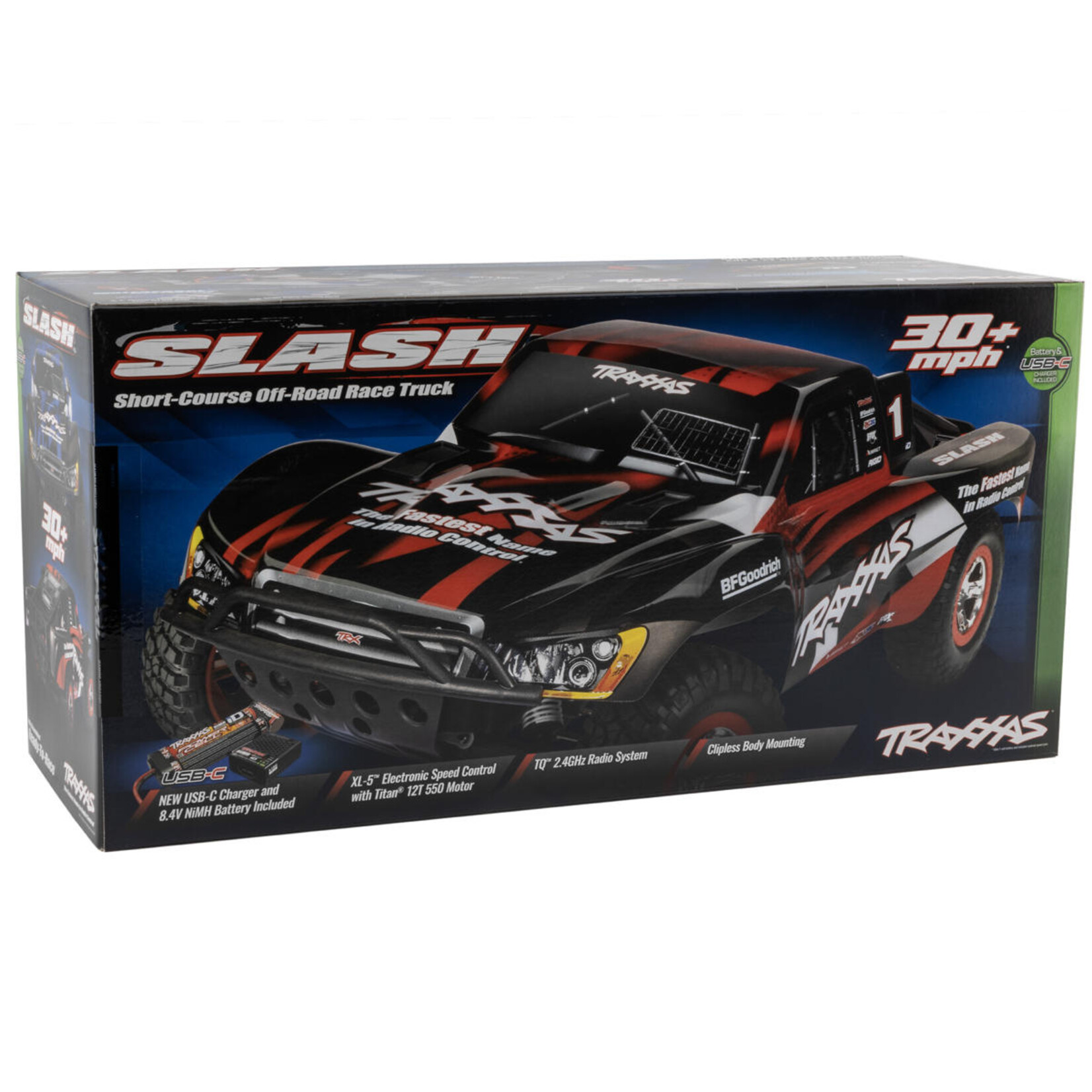 Traxxas #58034-8-RED Traxxas Slash 1/10 RTR 2WD Short Course Truck (Red) w/XL-5 ESC, TQ 2.4GHz Radio, Battery & USB-C Charger