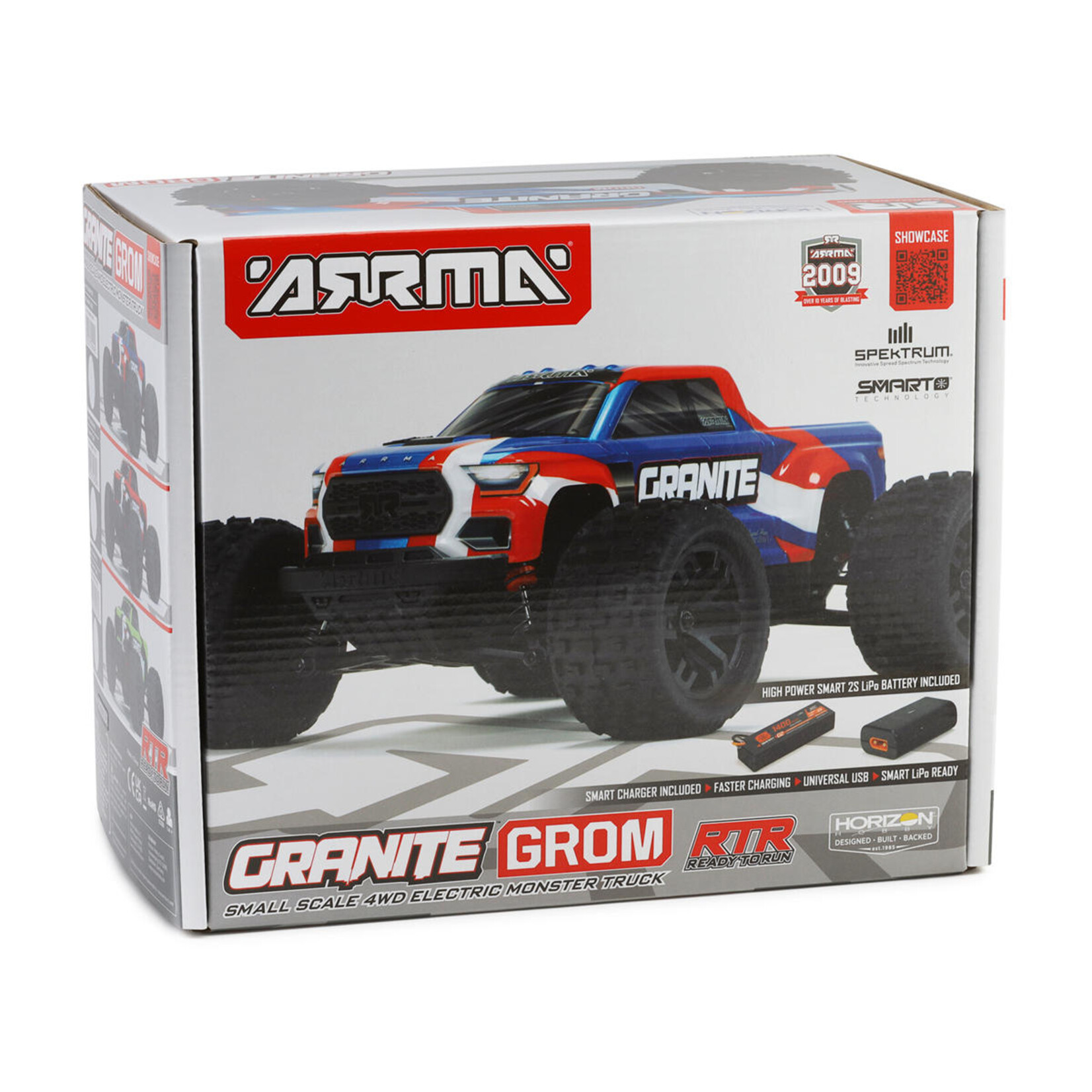 Arrma Granite Grom MEGA 4WD 380 Brushed 1/18 Monster Truck RTR (Red) w/SLT2 2.4GHz Radio, Battery & Charger Arrma Granite Grom MEGA 4WD 380 Brushed 1/18 Monster Truck RTR (Red) w/SLT2 2.4GHz Radio, Battery & Charger