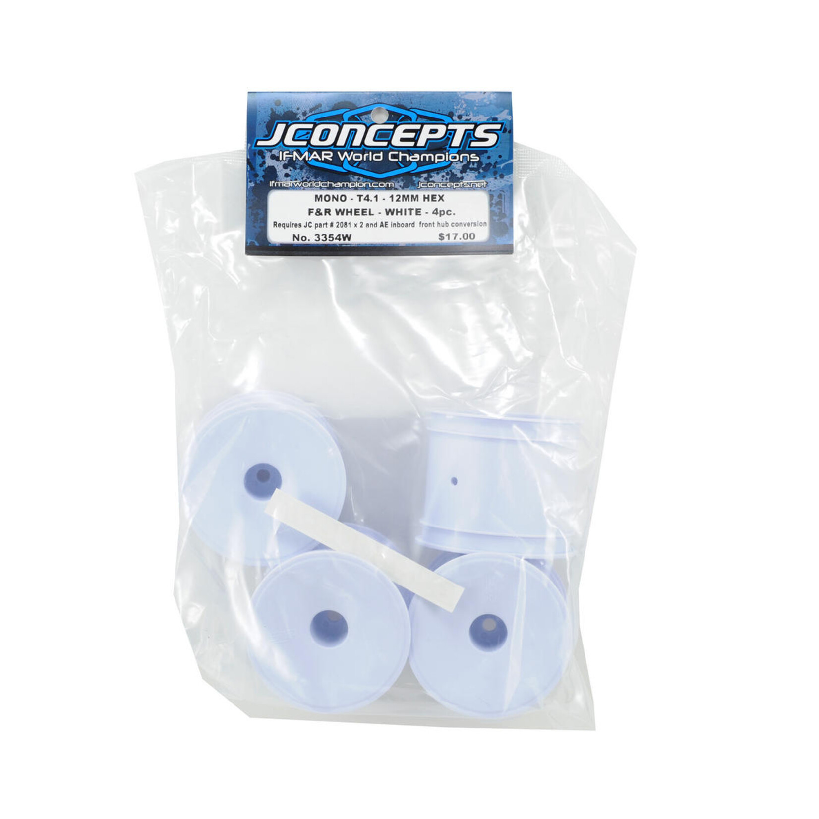 JConcepts #3354W JConcepts 12mm Hex Mono 1/10 Stadium Truck Wheel (4) (T4.1) (White)