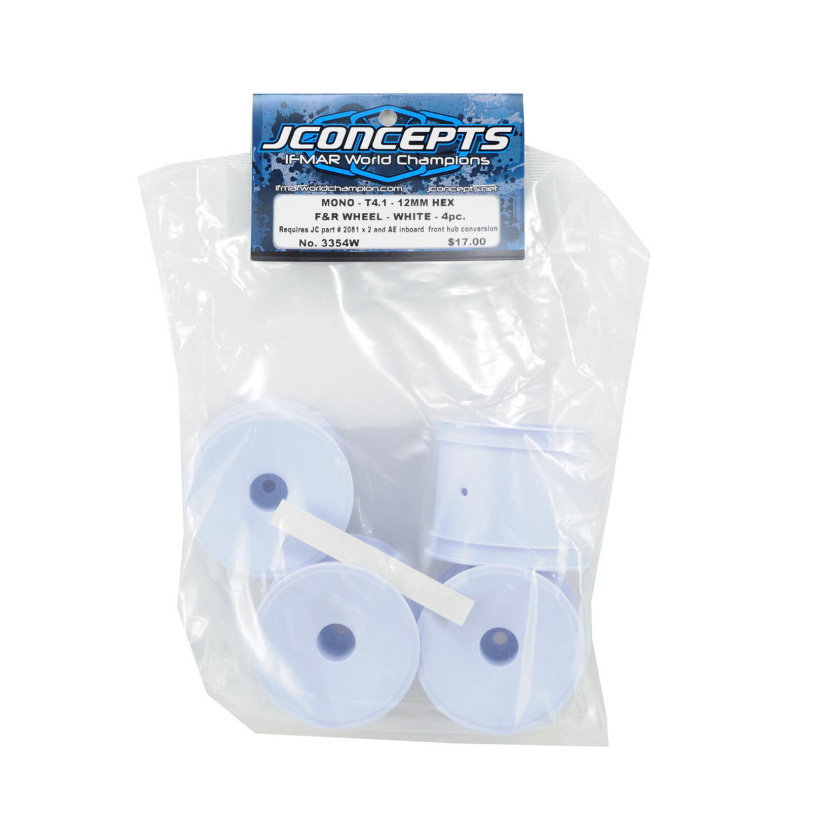 JConcepts JConcepts 12mm Hex Mono 1/10 Stadium Truck Wheel (4) (T4.1) (White) #3354W