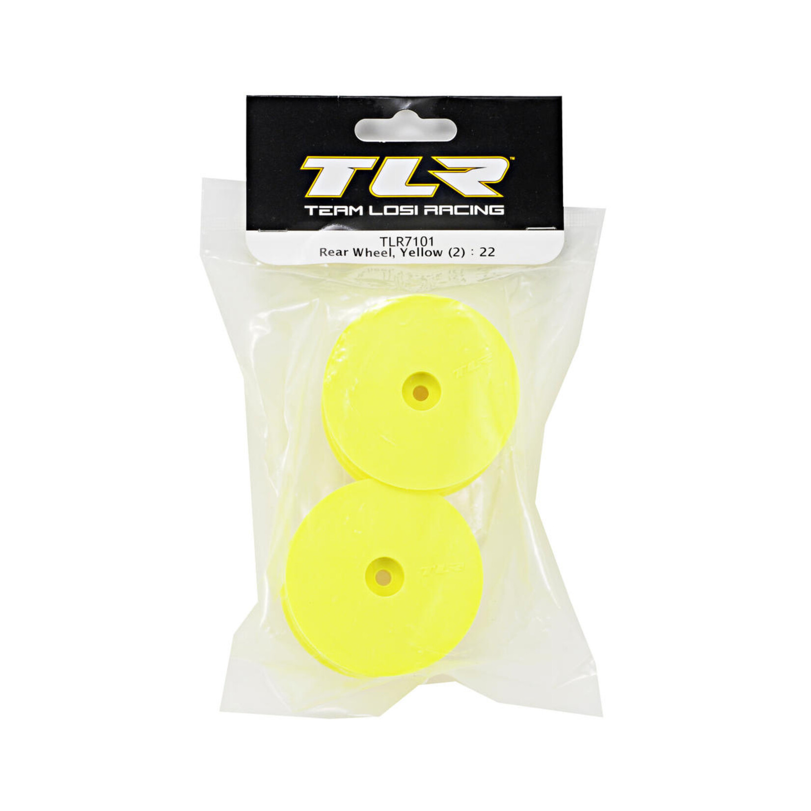 TLR #TLR7101 Team Losi Racing 12mm Hex 1/10 Rear Buggy Wheels (Yellow) (2) (22 3.0/22-4)