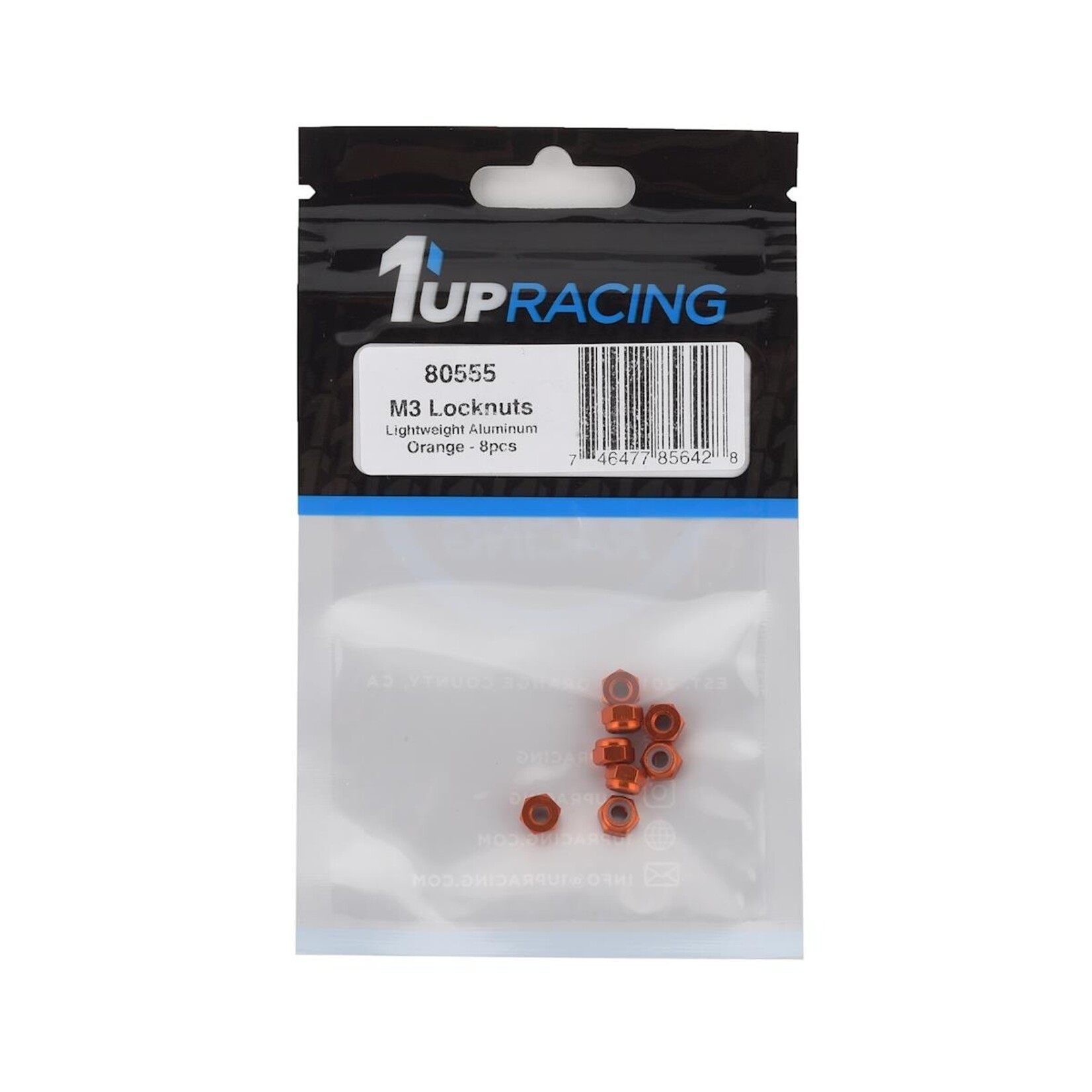 1UP Racing 1UP Racing 3mm Aluminum Locknuts (Orange) (8) #80555