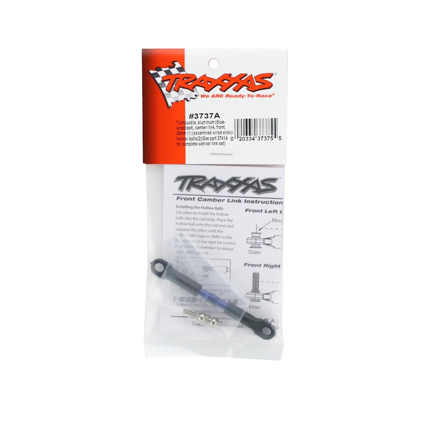 Traxxas #3737A Traxxas 39mm Turnbuckle Camber Link (Blue)