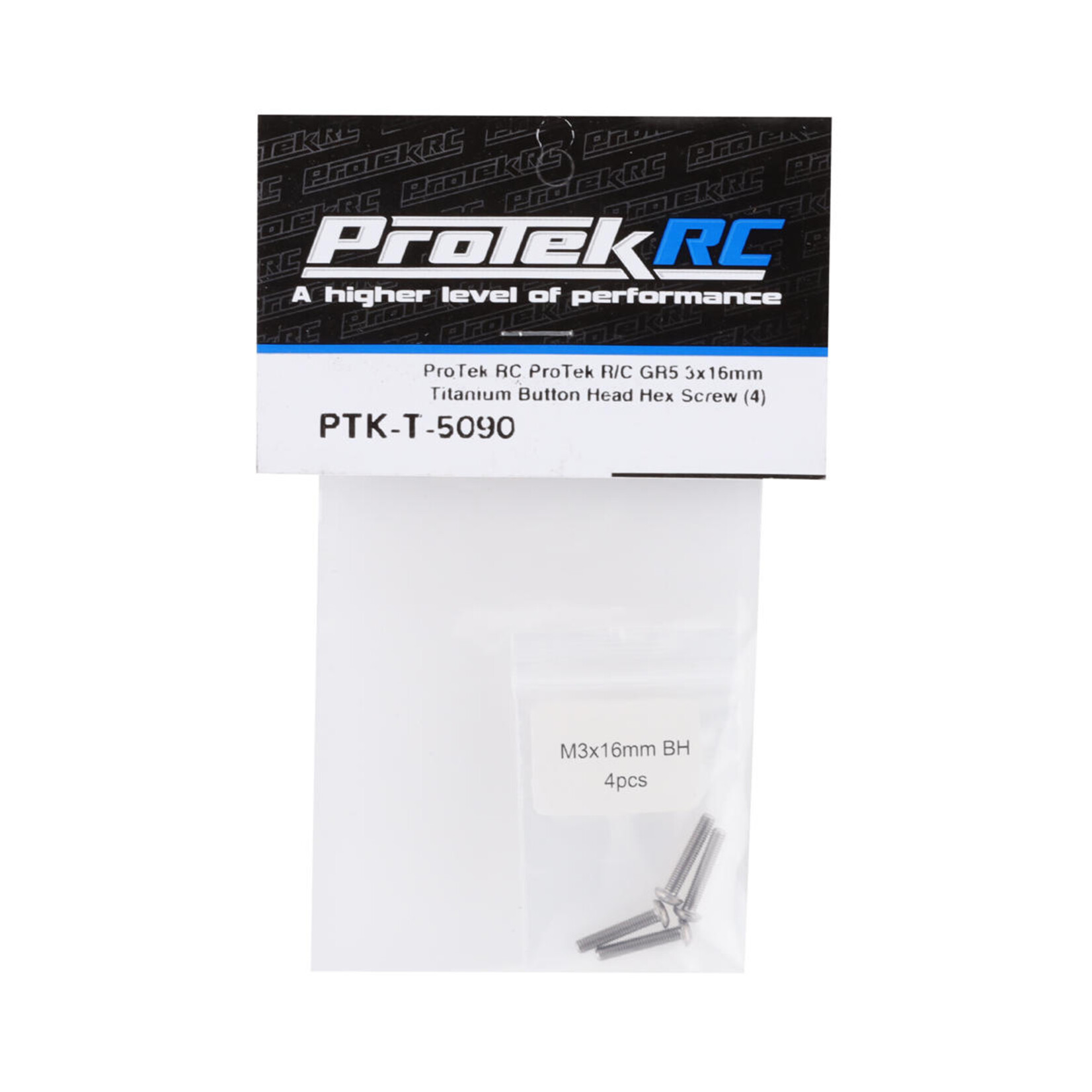 ProTek RC #PTK-T-5090 ProTek RC 3x16mm "Grade 5" Titanium Button Head Hex Screw (4)