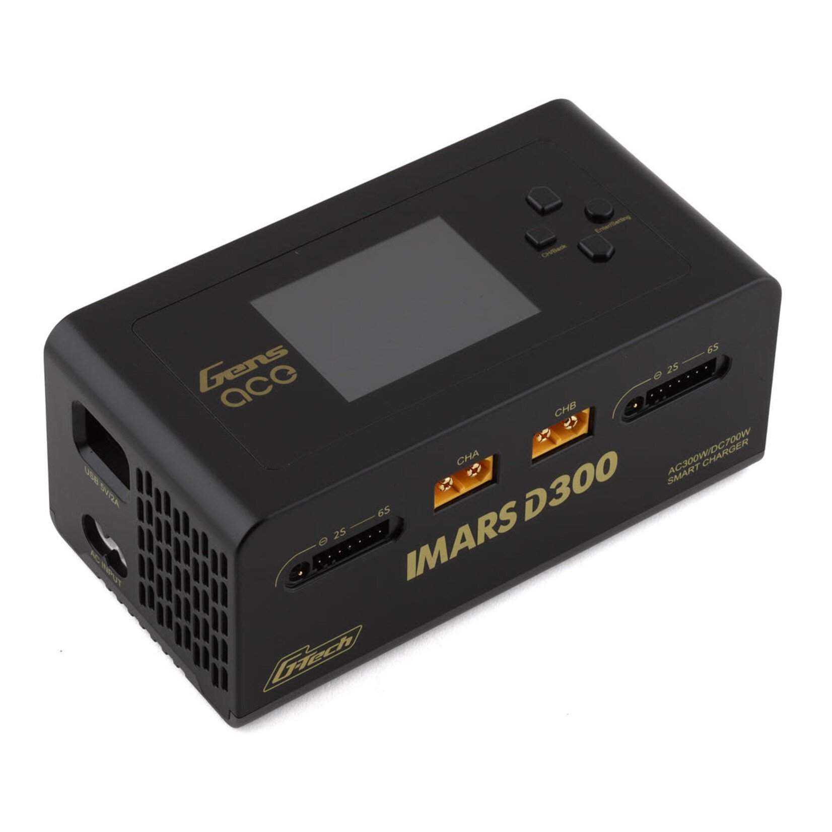 Gens Ace Gens Ace Imars D300 G-Tech Smart Dual AC/DC Charger (6S/16A) (Black) (AC-300W) (DC-350W x2) #GEA300WD300-UB