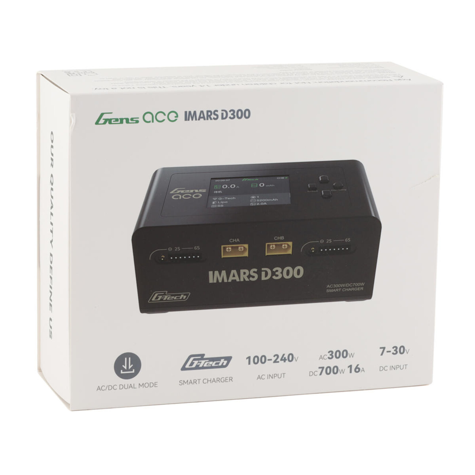 Gens Ace #GEA300WD300-UBGens Ace Imars D300 G-Tech Smart Dual AC/DC Charger (6S/16A) (Black) (AC-300W) (DC-350W x2)